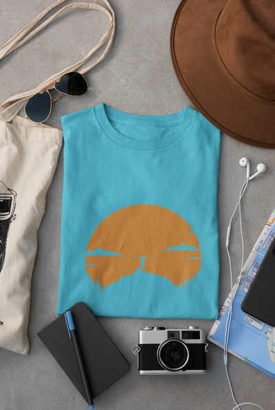 Men on Mountains Travel Mens Half Sleeves T-shirt- FunkyTeesClub