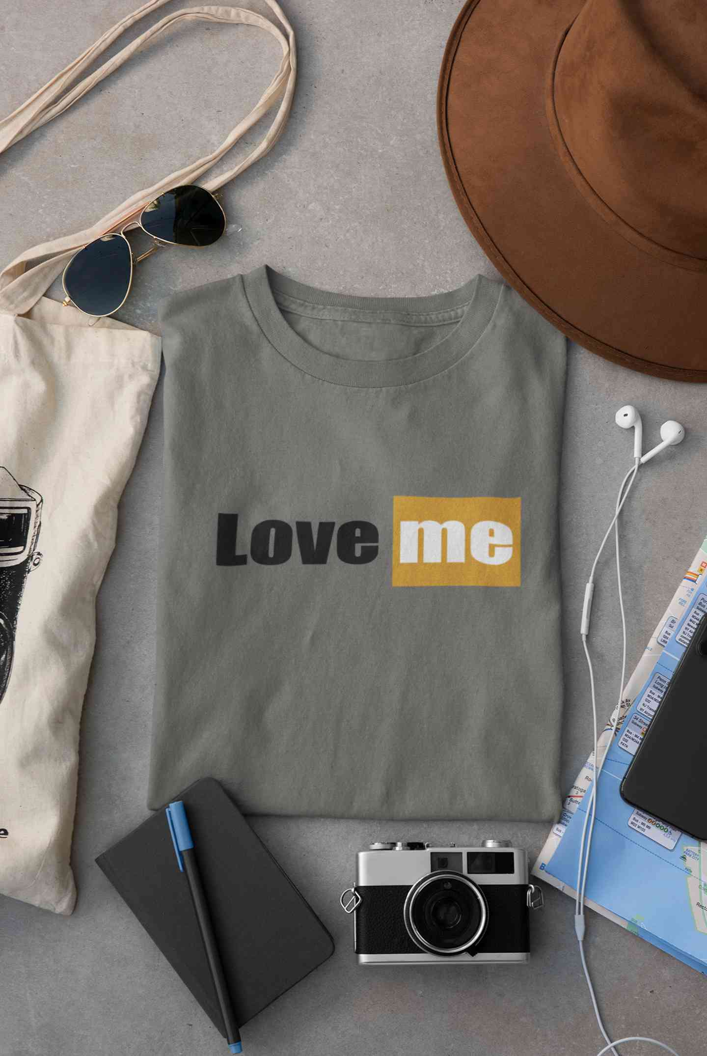 Love Me Minimals Mens Half Sleeves T-shirt- FunkyTeesClub