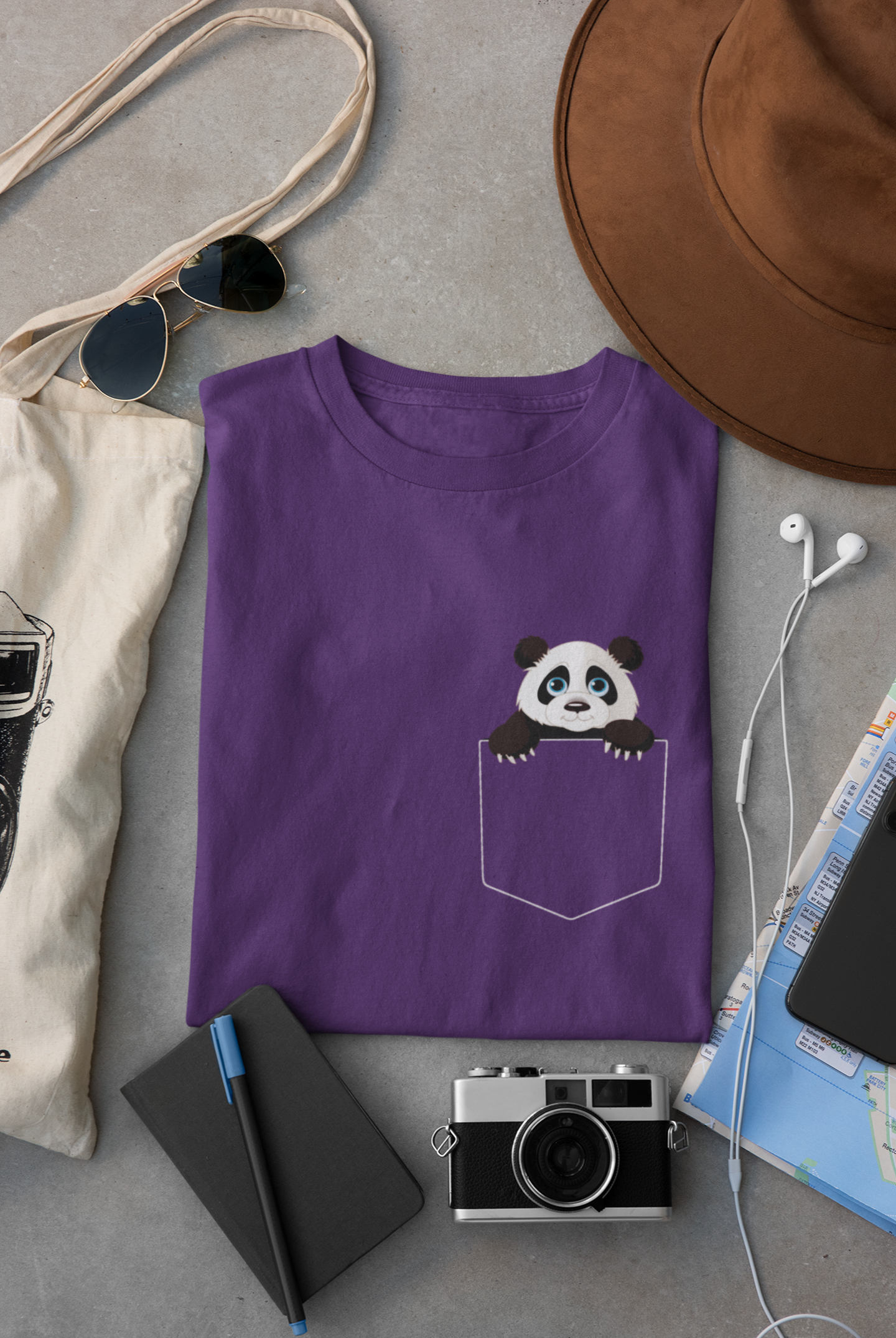Panda Mens Half Sleeves T-shirt- FunkyTeesClub