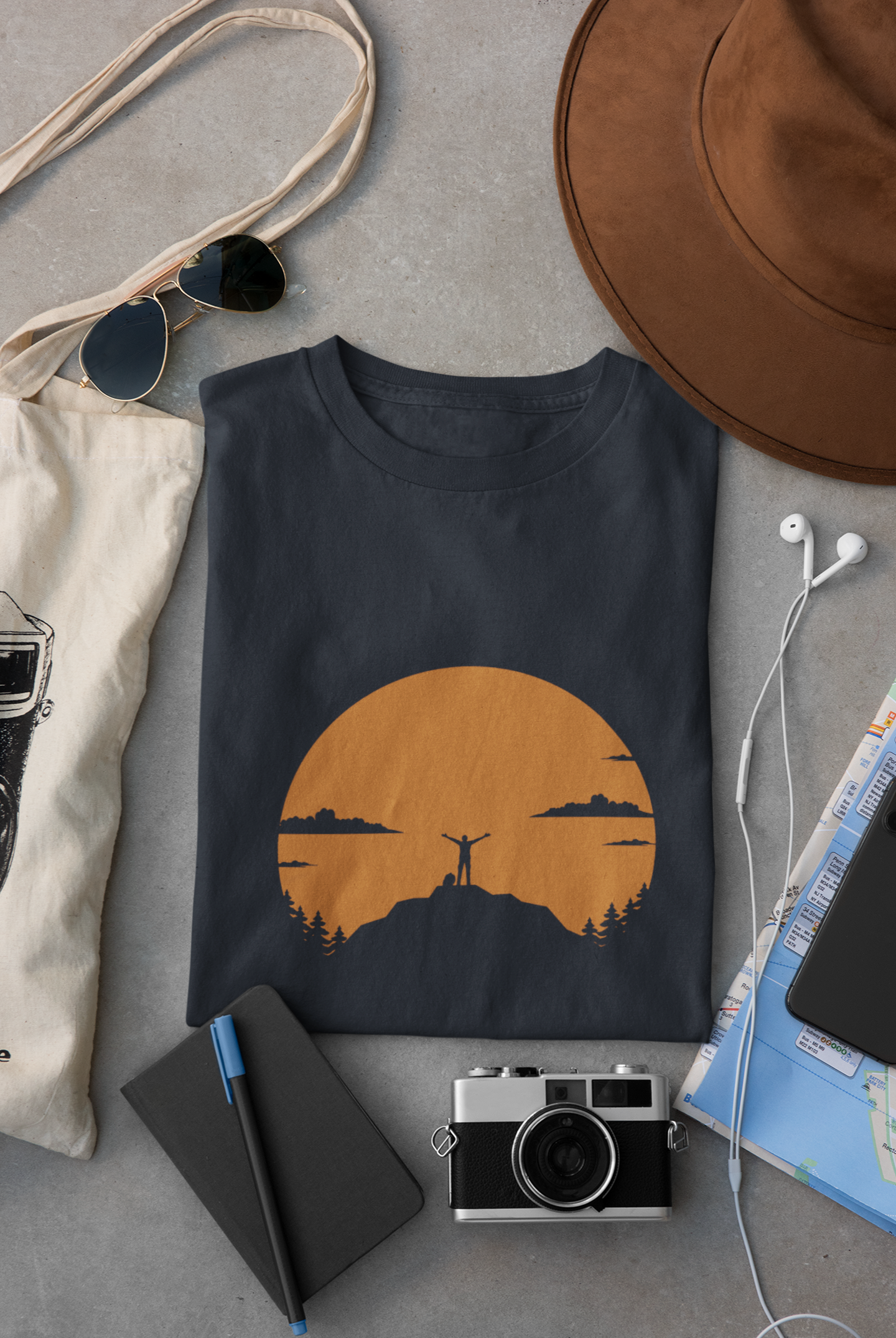 Men on Mountains Travel Mens Half Sleeves T-shirt- FunkyTeesClub