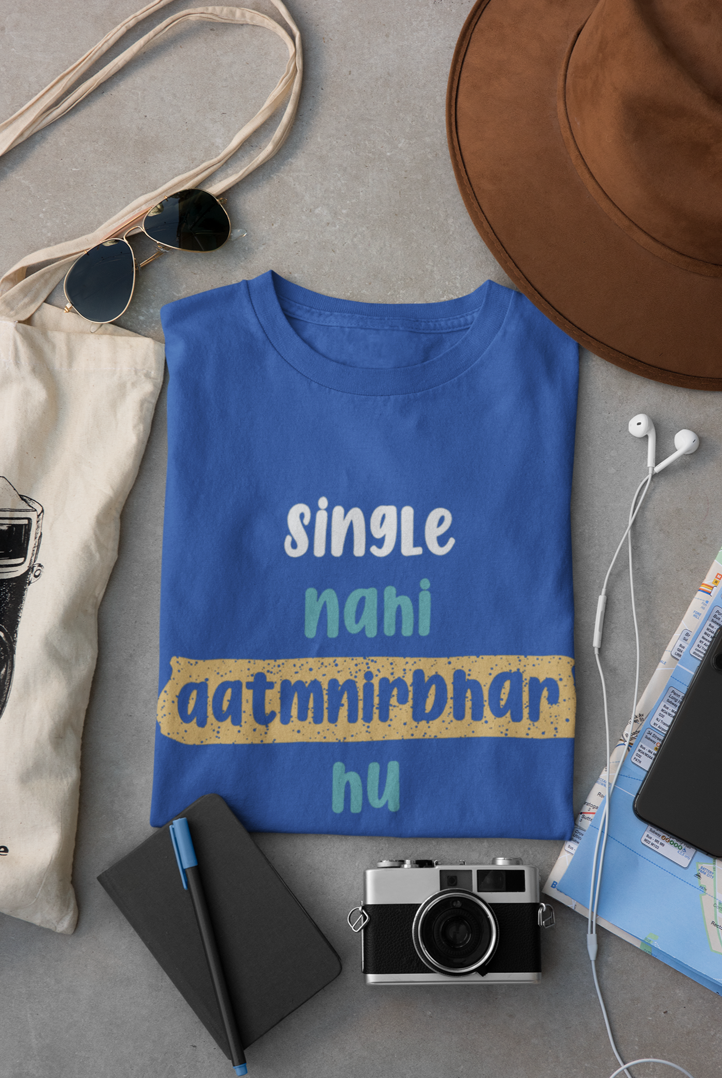 Single Nahi Aatmnirbhar Hu Women Half Sleeves T-shirt- FunkyTeesClub