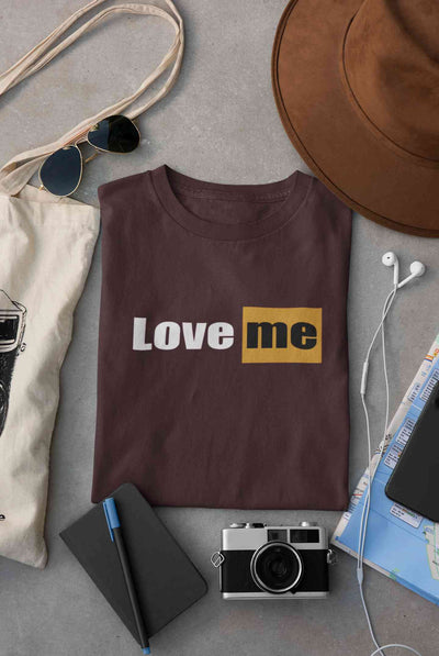 Love Me Minimals Mens Half Sleeves T-shirt- FunkyTeesClub