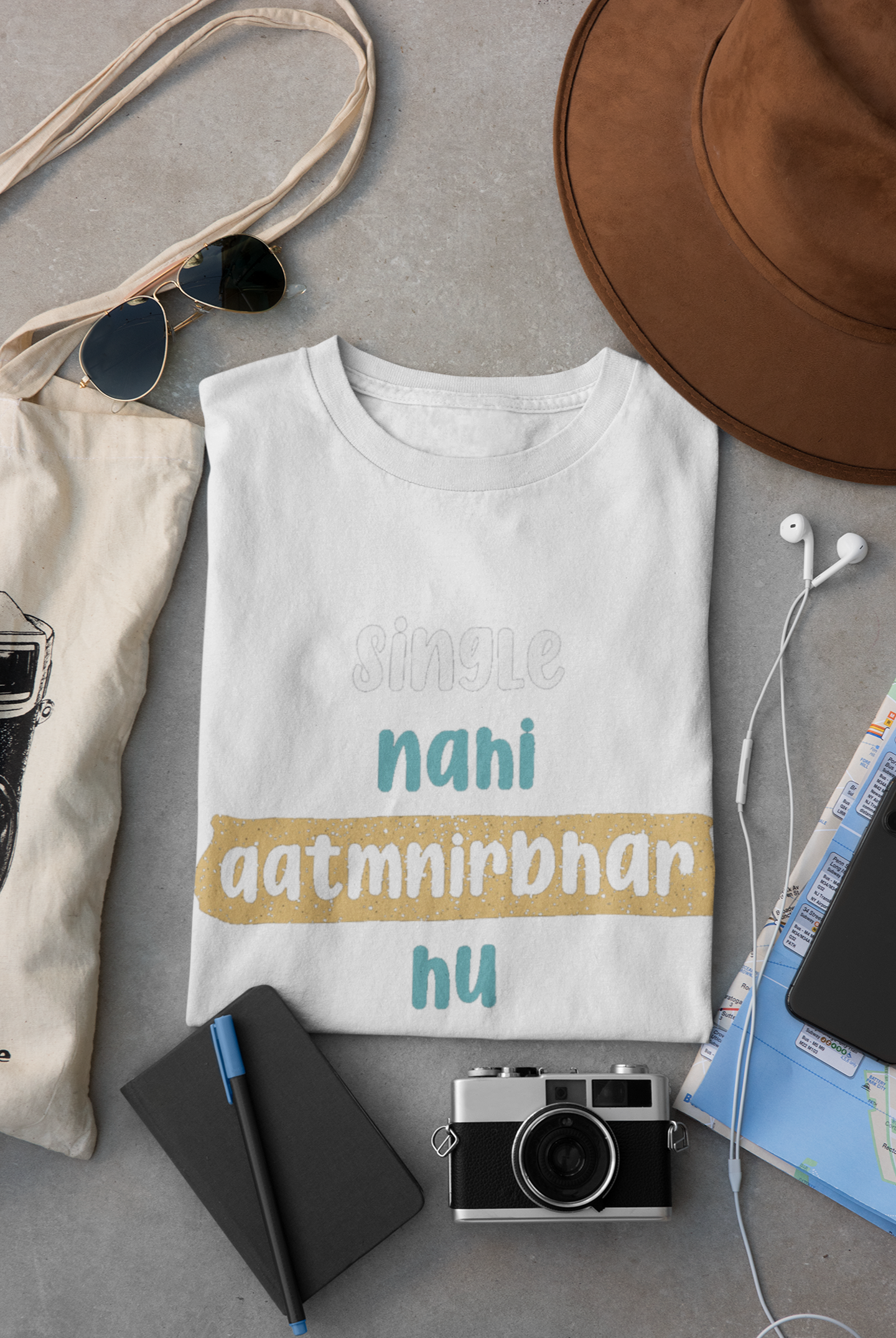 Single Nahi Aatmnirbhar Hu Mens Half Sleeves T-shirt- FunkyTeesClub
