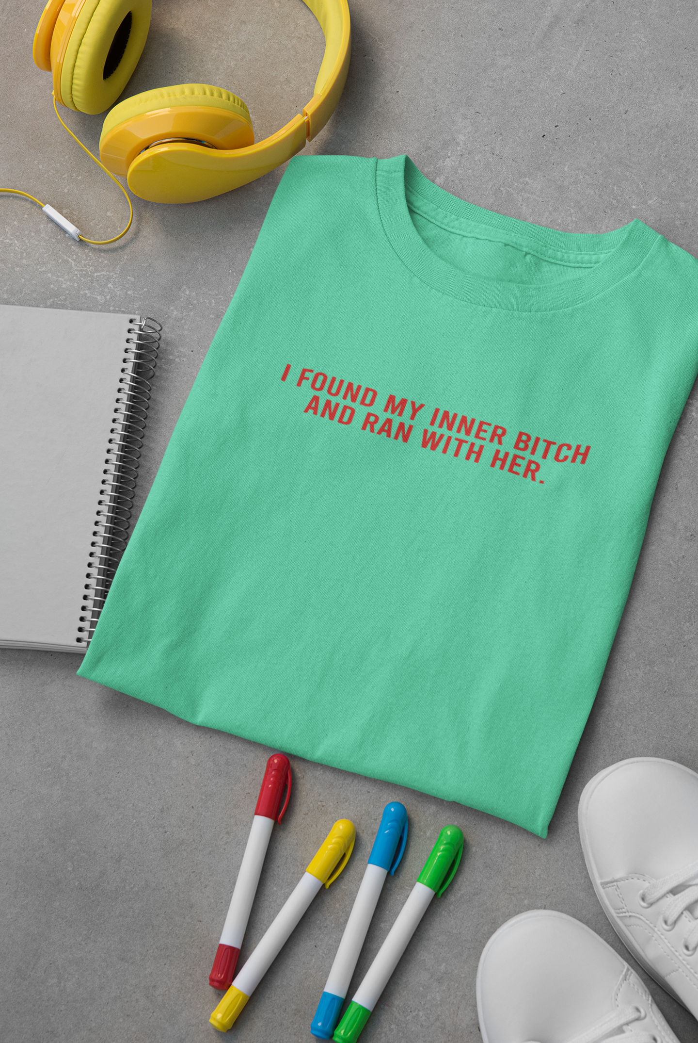 I Found My Inner Bitch And Ran With Her Women Half Sleeves T-shirt- FunkyTeesClub