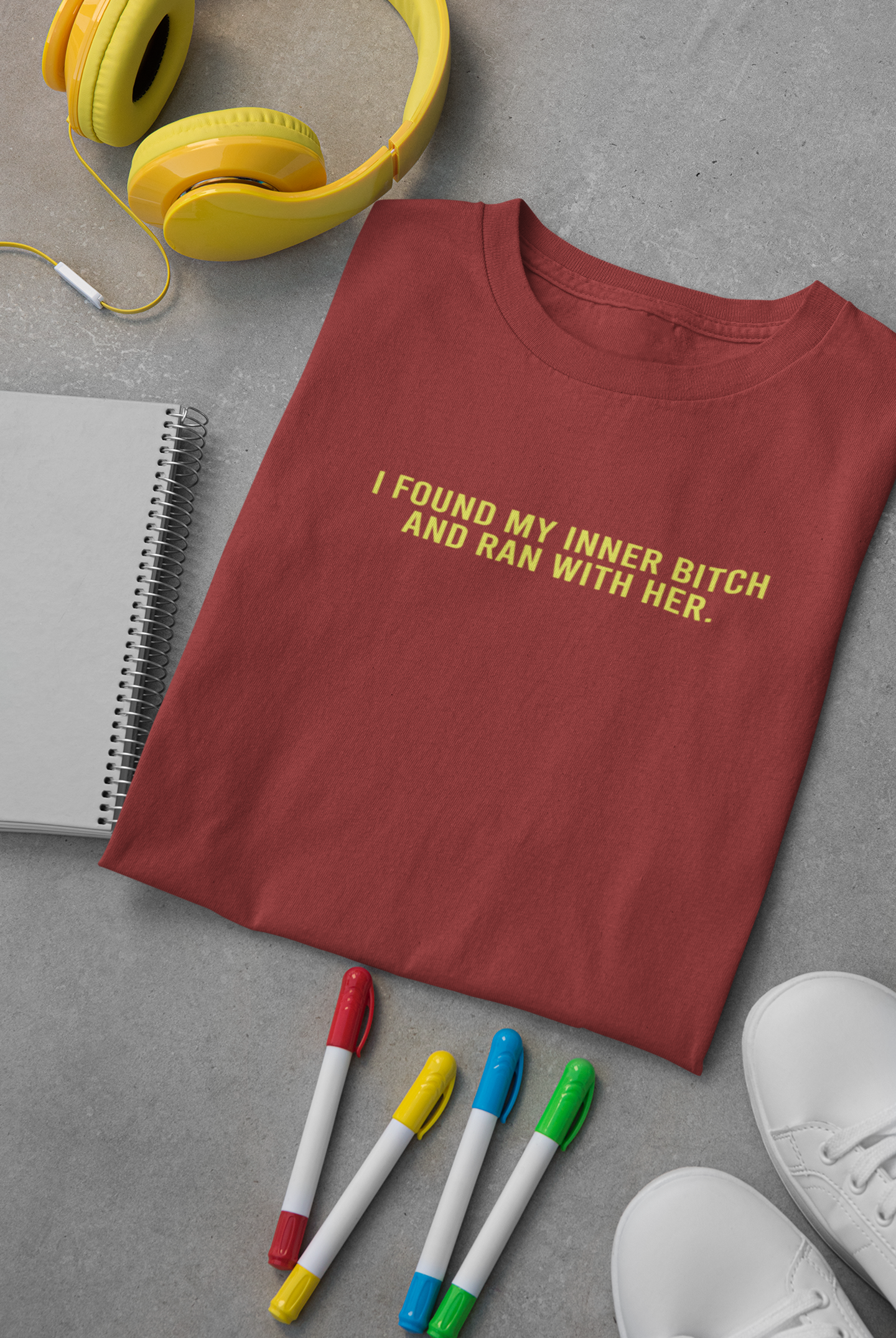 I Found My Inner Bitch And Ran With Her Women Half Sleeves T-shirt- FunkyTeesClub