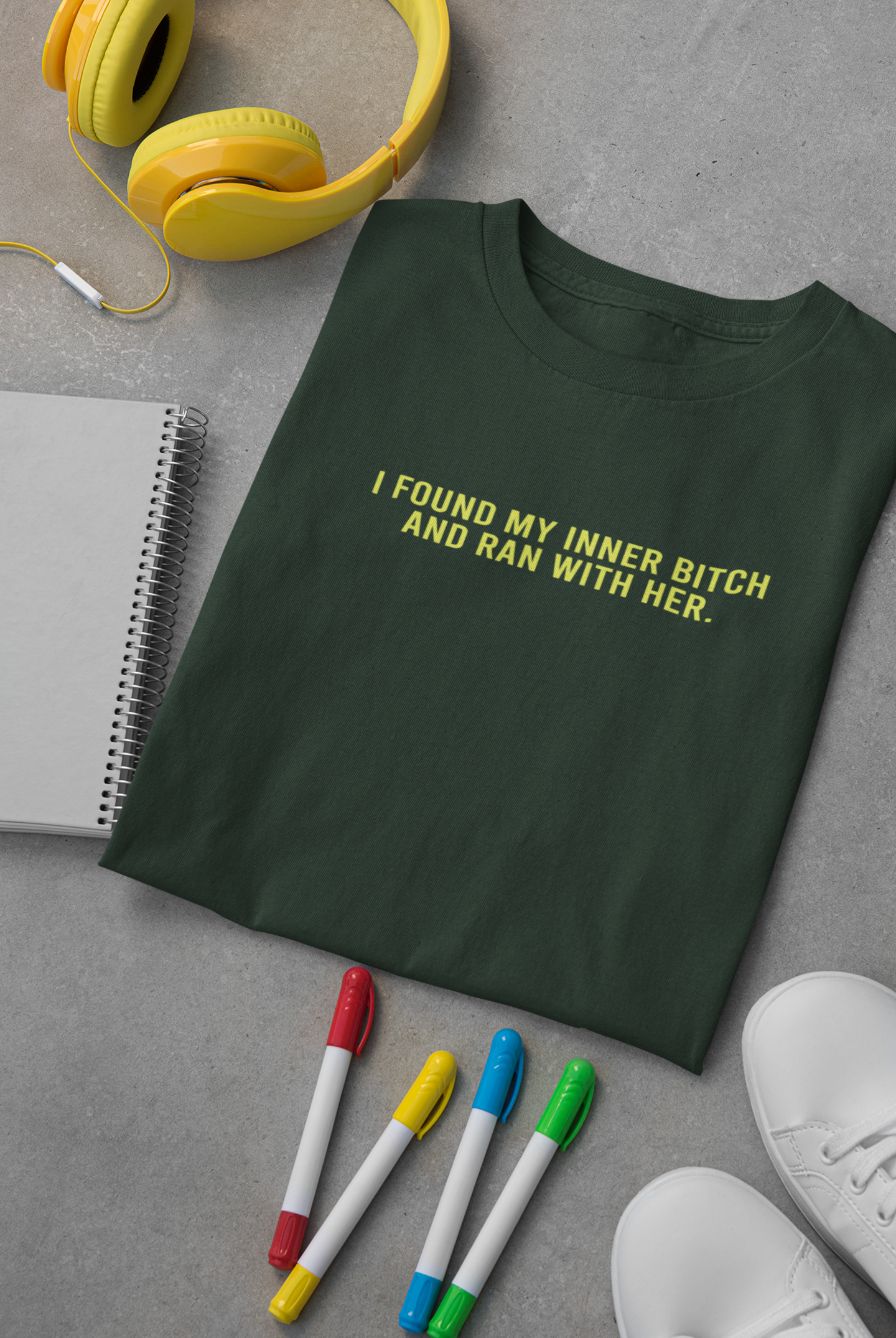 I Found My Inner Bitch And Ran With Her Women Half Sleeves T-shirt- FunkyTeesClub