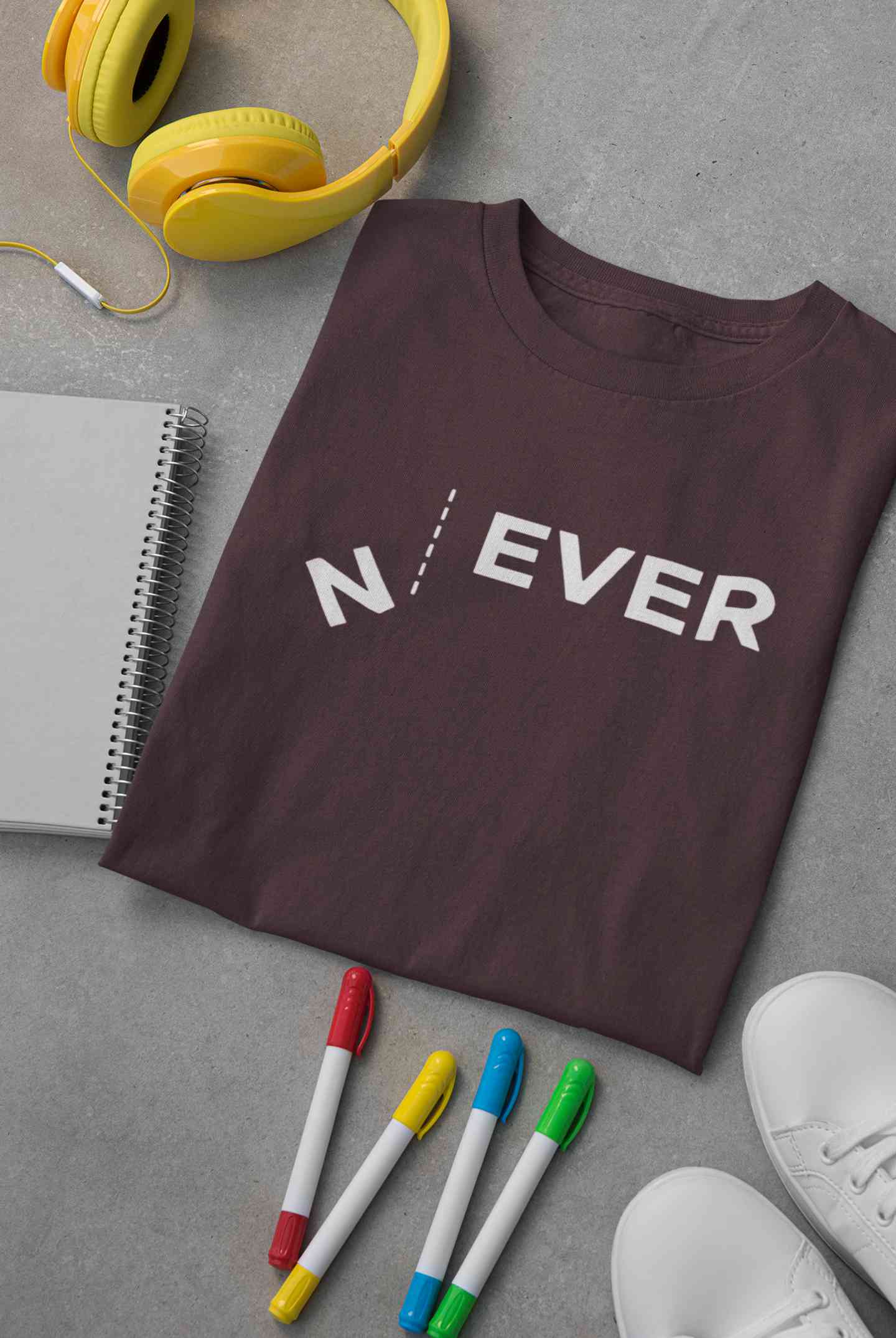 Never Mens Half Sleeves T-shirt- FunkyTeesClub