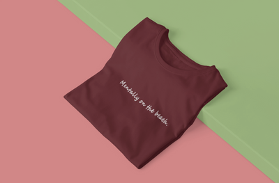 Mentally on the Beach Minimal Mens Half Sleeves T-shirt- FunkyTeesClub