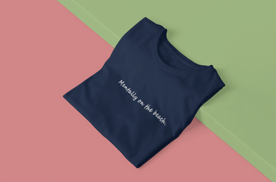 Mentally on the Beach Minimal Mens Half Sleeves T-shirt- FunkyTeesClub