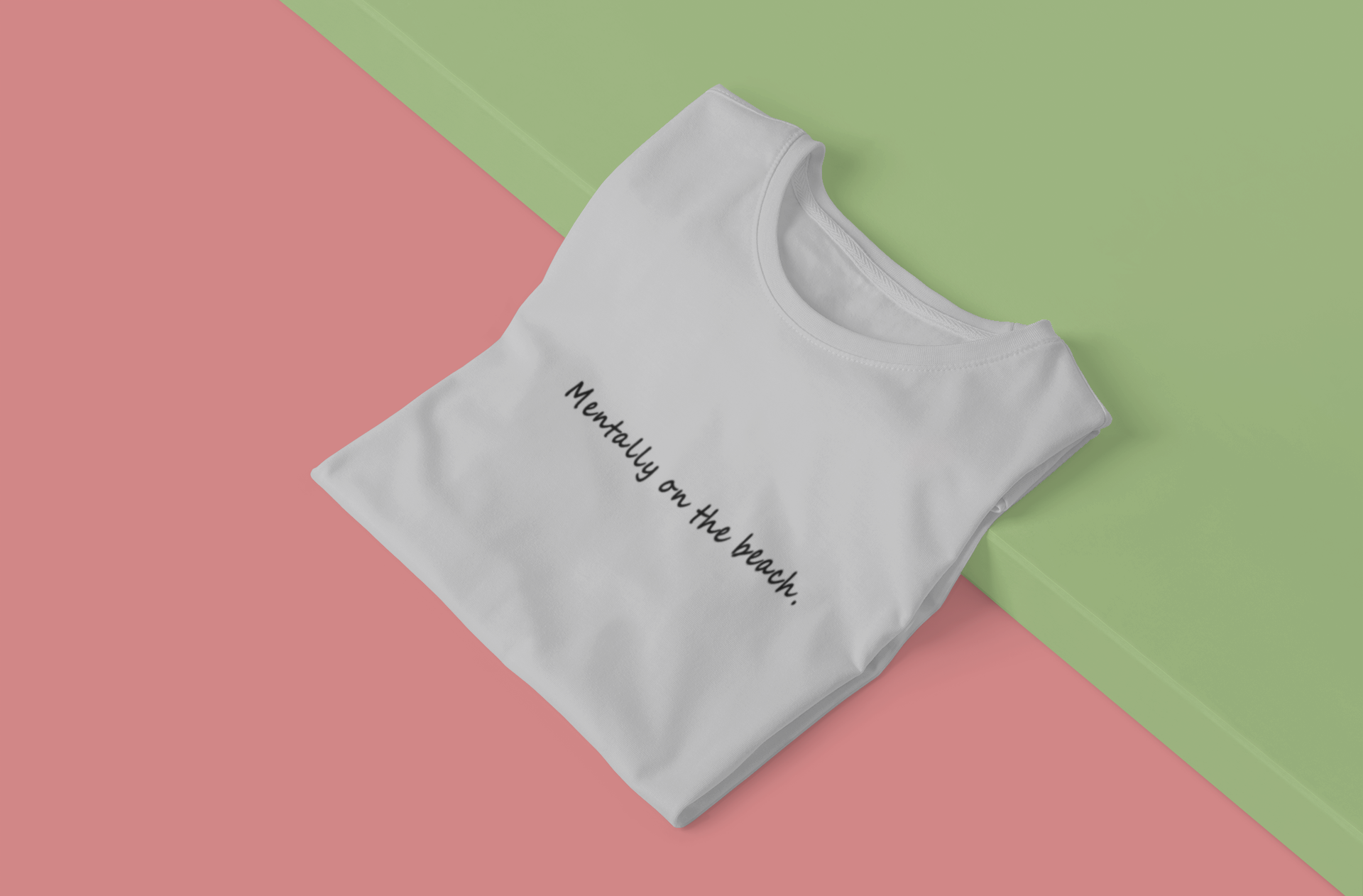 Mentally on the Beach Minimal Mens Half Sleeves T-shirt- FunkyTeesClub