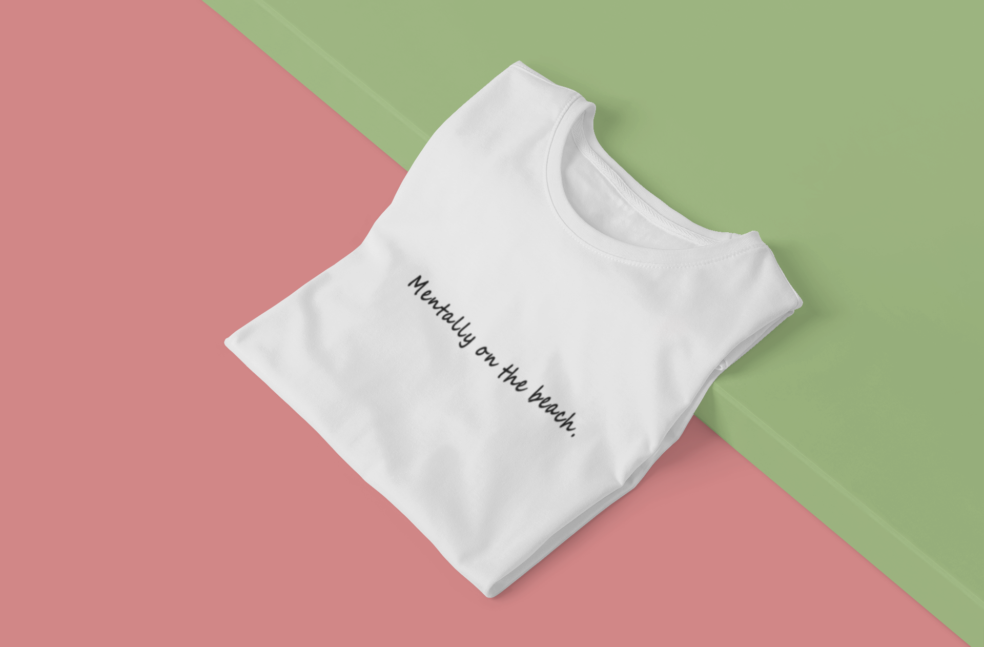 Mentally on the Beach Minimal Mens Half Sleeves T-shirt- FunkyTeesClub