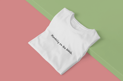 Mentally on the Beach Minimal Mens Half Sleeves T-shirt- FunkyTeesClub