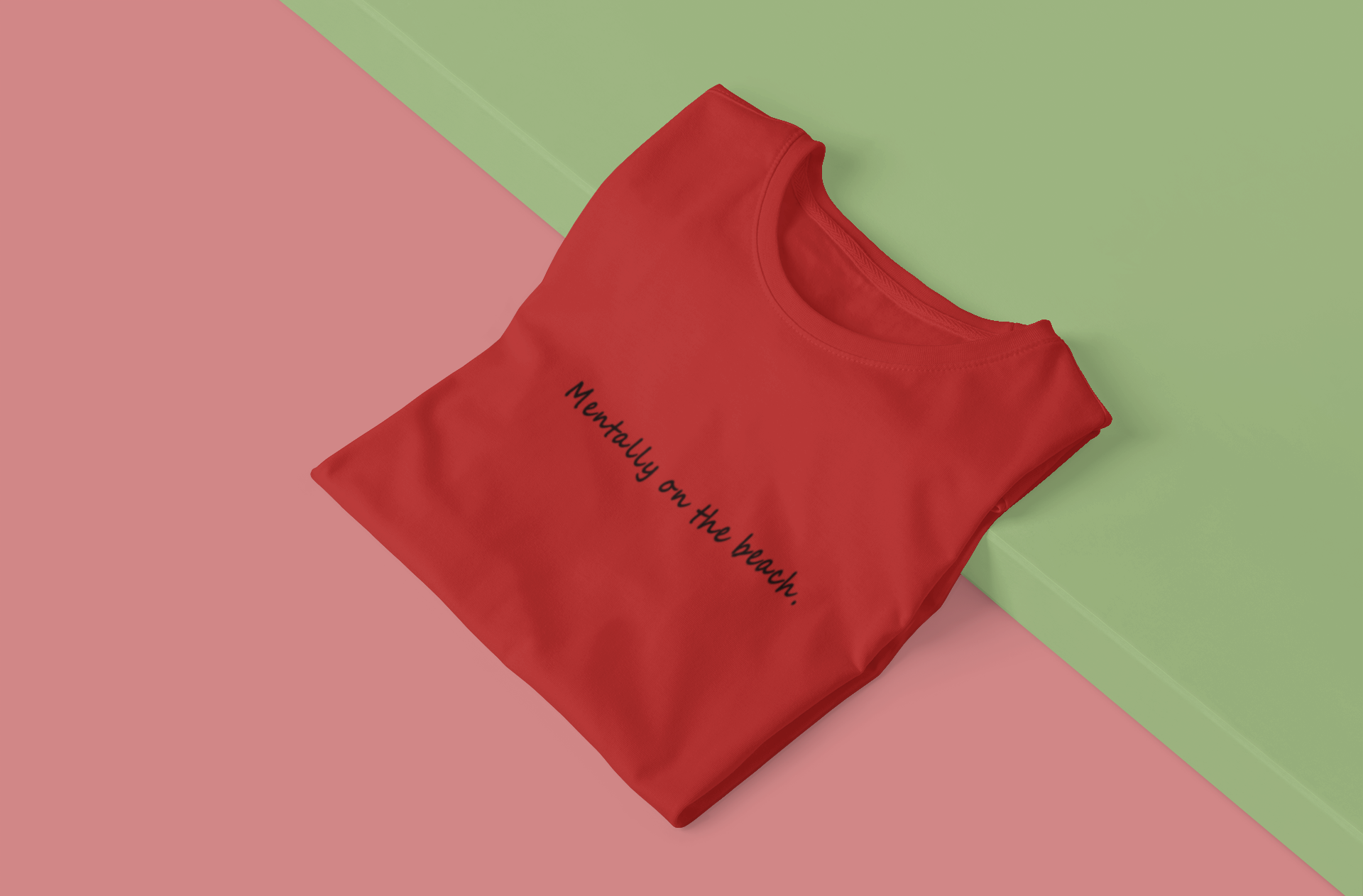 Mentally on the Beach Minimal Women Half Sleeves T-shirt- FunkyTeesClub