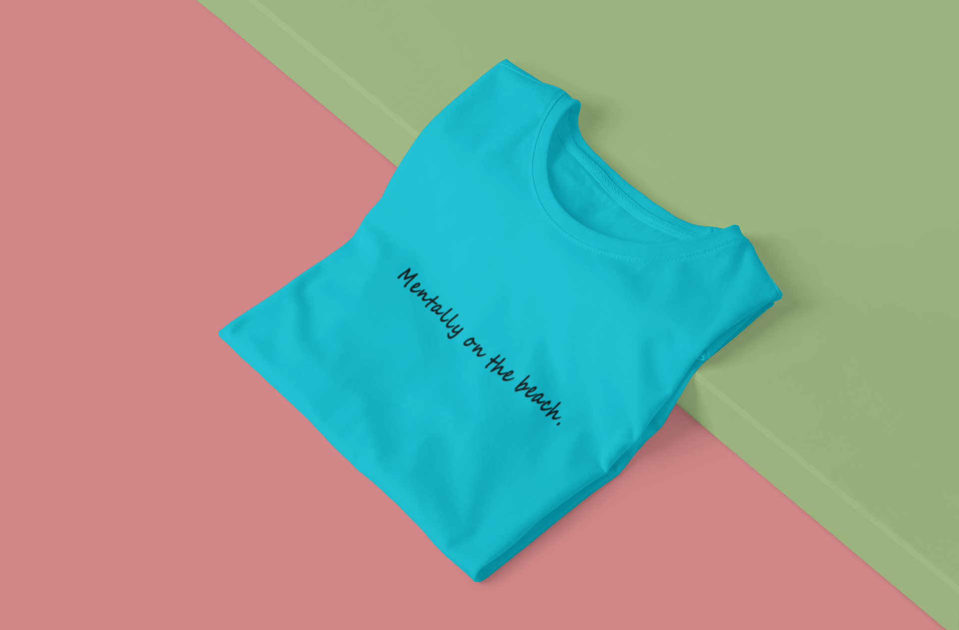 Mentally on the Beach Minimal Women Half Sleeves T-shirt- FunkyTeesClub