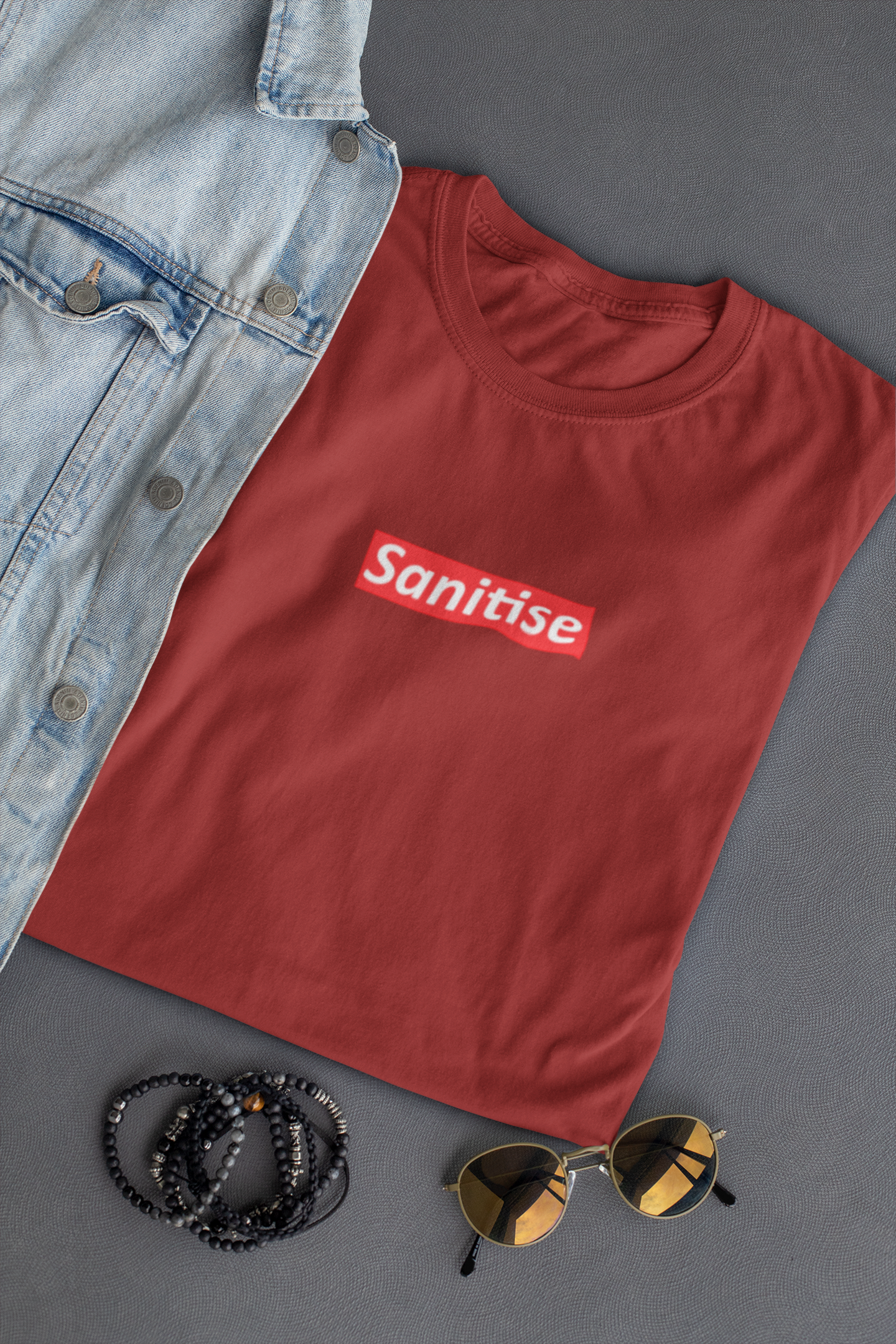 Sanitise Mens Half Sleeves T-shirt- FunkyTeesClub