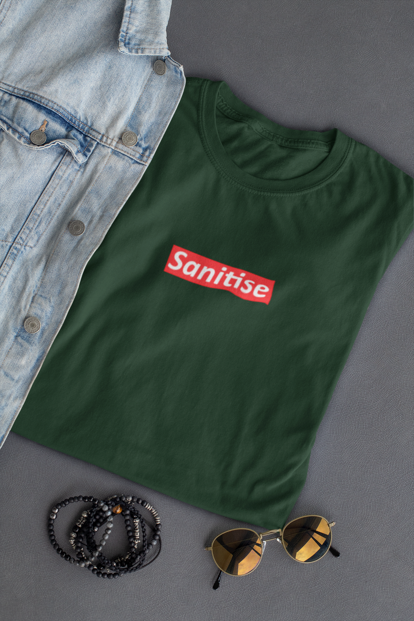 Sanitise Mens Half Sleeves T-shirt- FunkyTeesClub