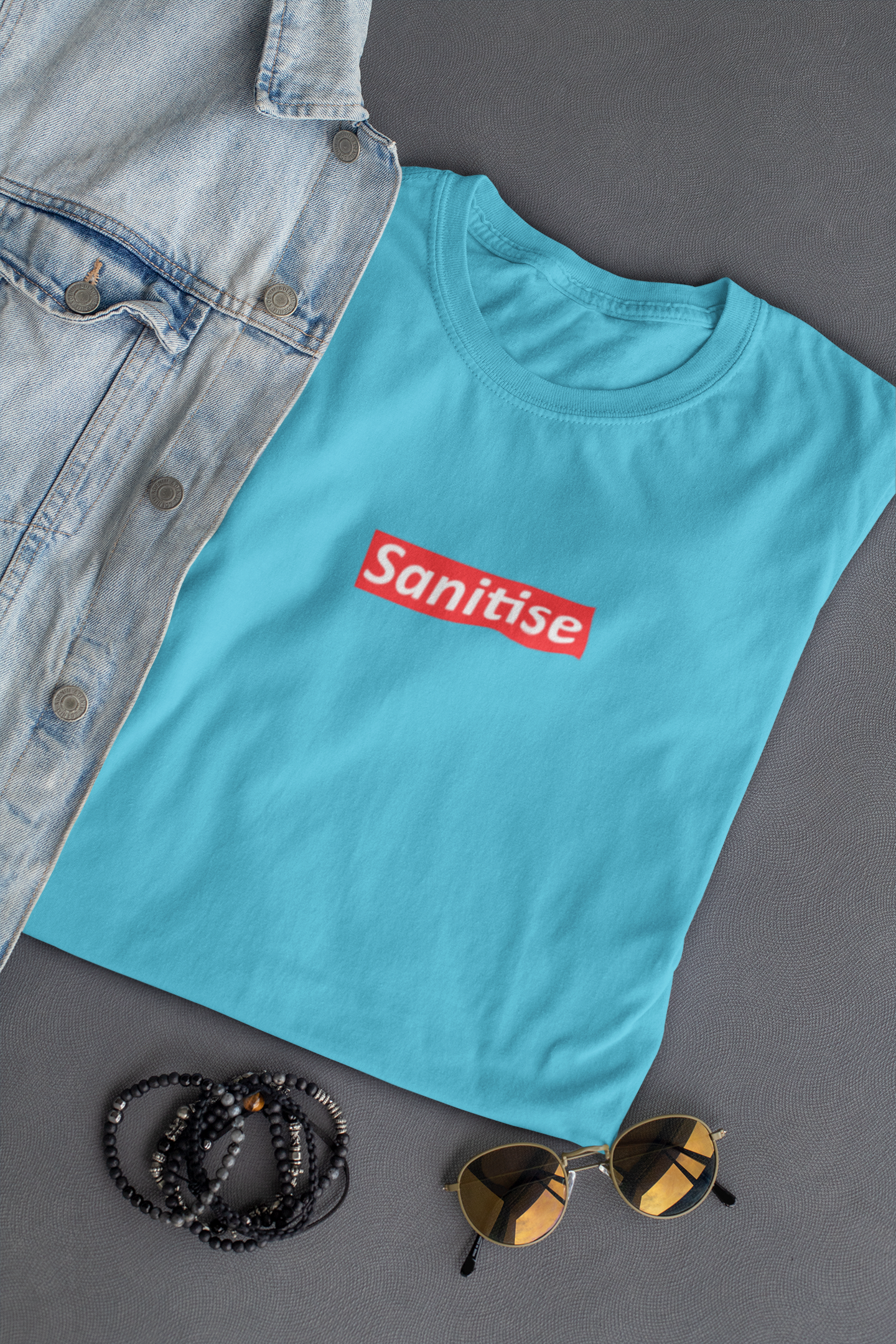 Sanitise Mens Half Sleeves T-shirt- FunkyTeesClub