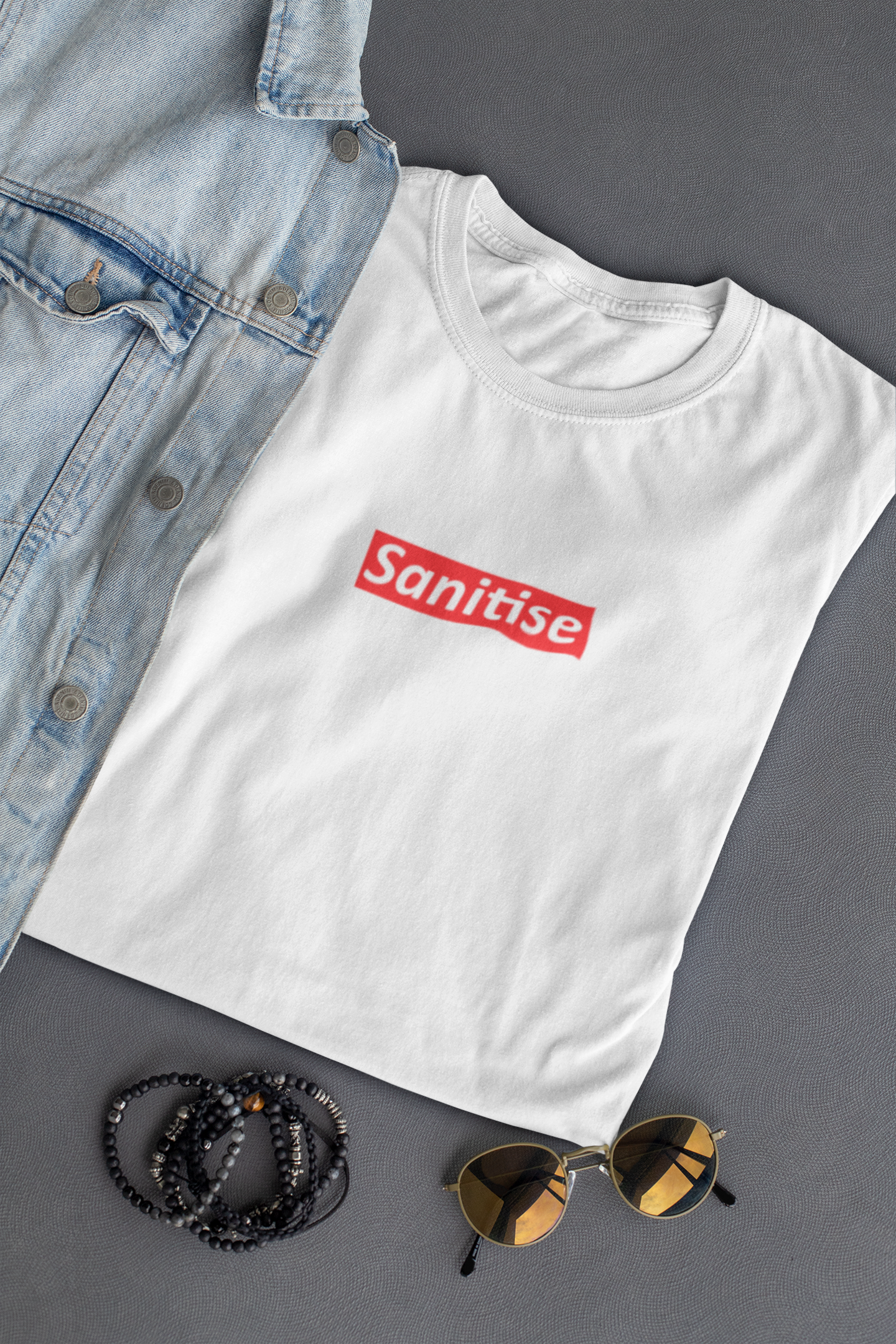 Sanitise Mens Half Sleeves T-shirt- FunkyTeesClub