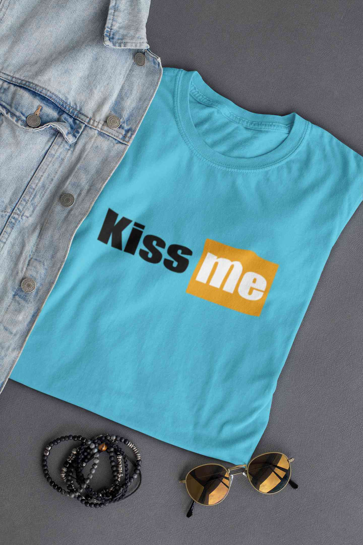 Kiss Me Minimals Women Half Sleeves T-shirt- FunkyTeesClub