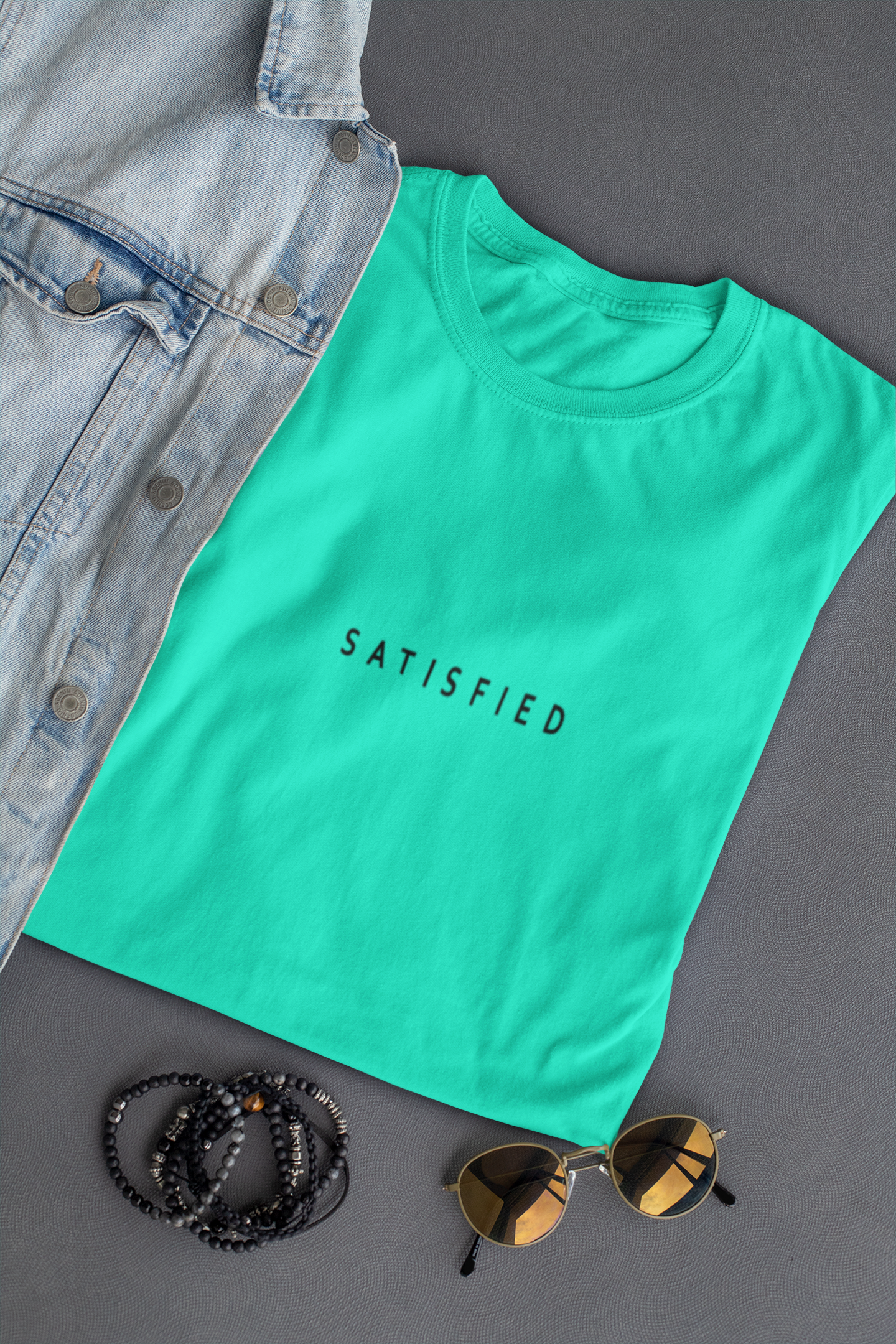 Satisfied Minimal Mens Half Sleeves T-shirt- FunkyTeesClub