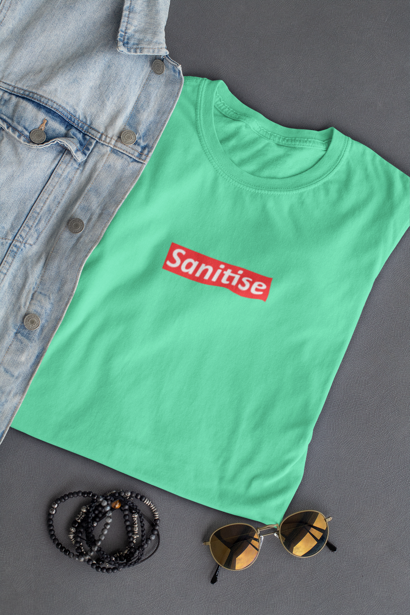 Sanitise Mens Half Sleeves T-shirt- FunkyTeesClub