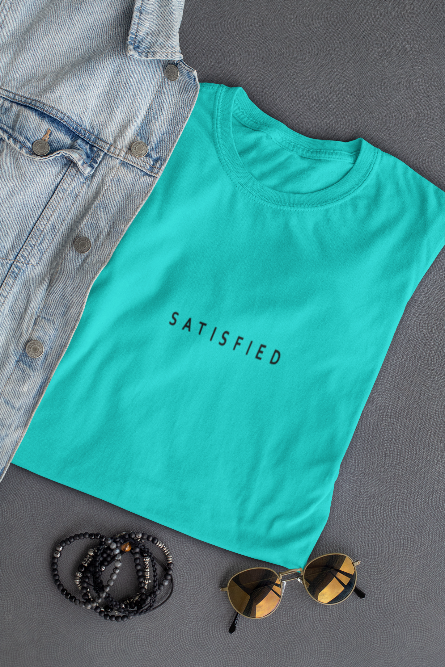 Satisfied Minimal Women Half Sleeves T-shirt- FunkyTeesClub