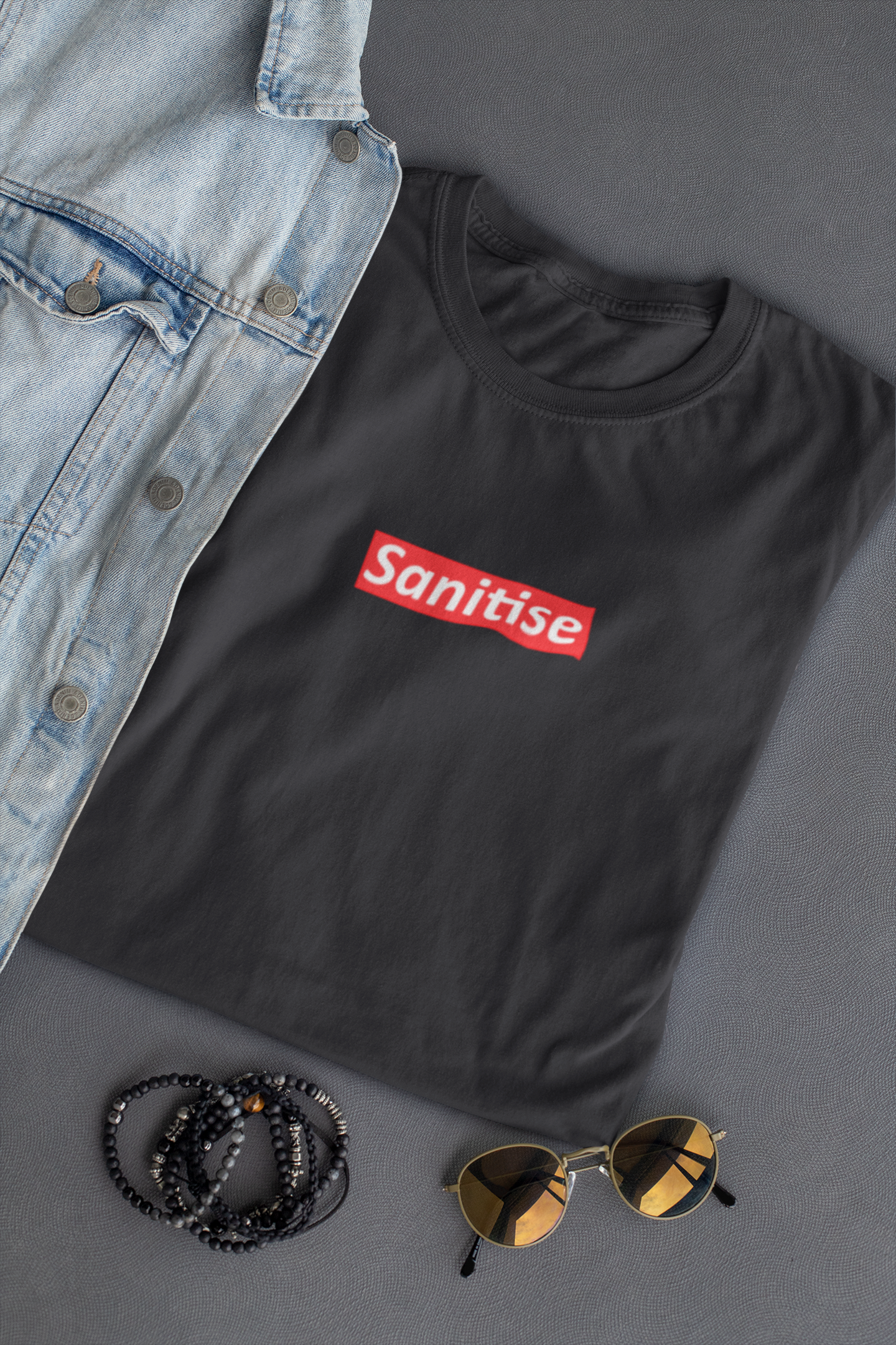 Sanitise Mens Half Sleeves T-shirt- FunkyTeesClub
