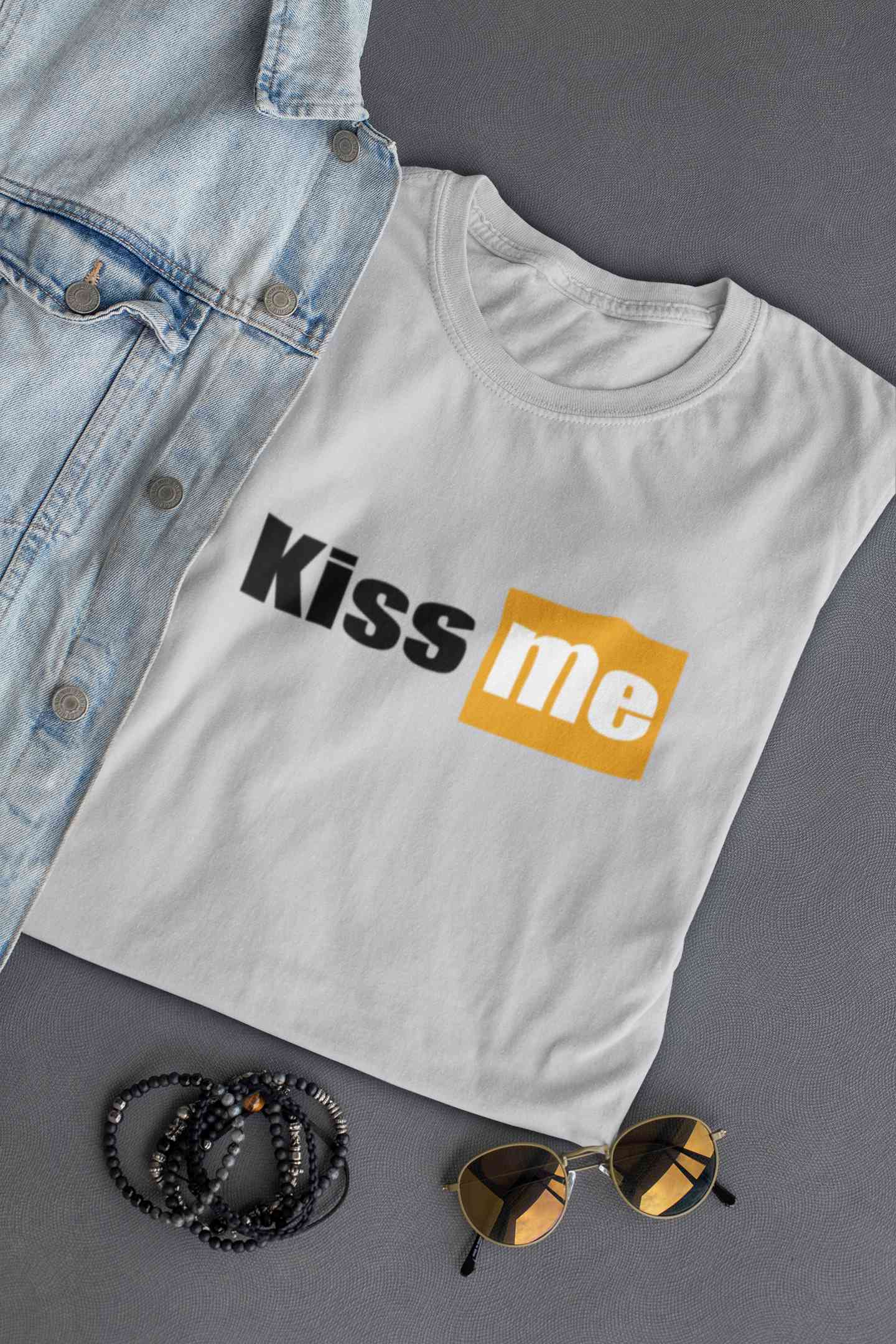 Kiss Me Minimals Mens Half Sleeves T-shirt- FunkyTeesClub