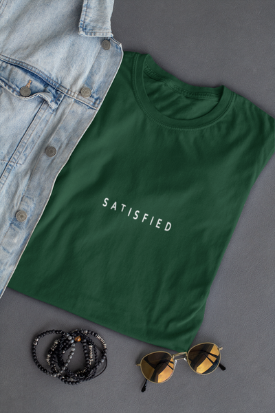 Satisfied Minimal Mens Half Sleeves T-shirt- FunkyTeesClub