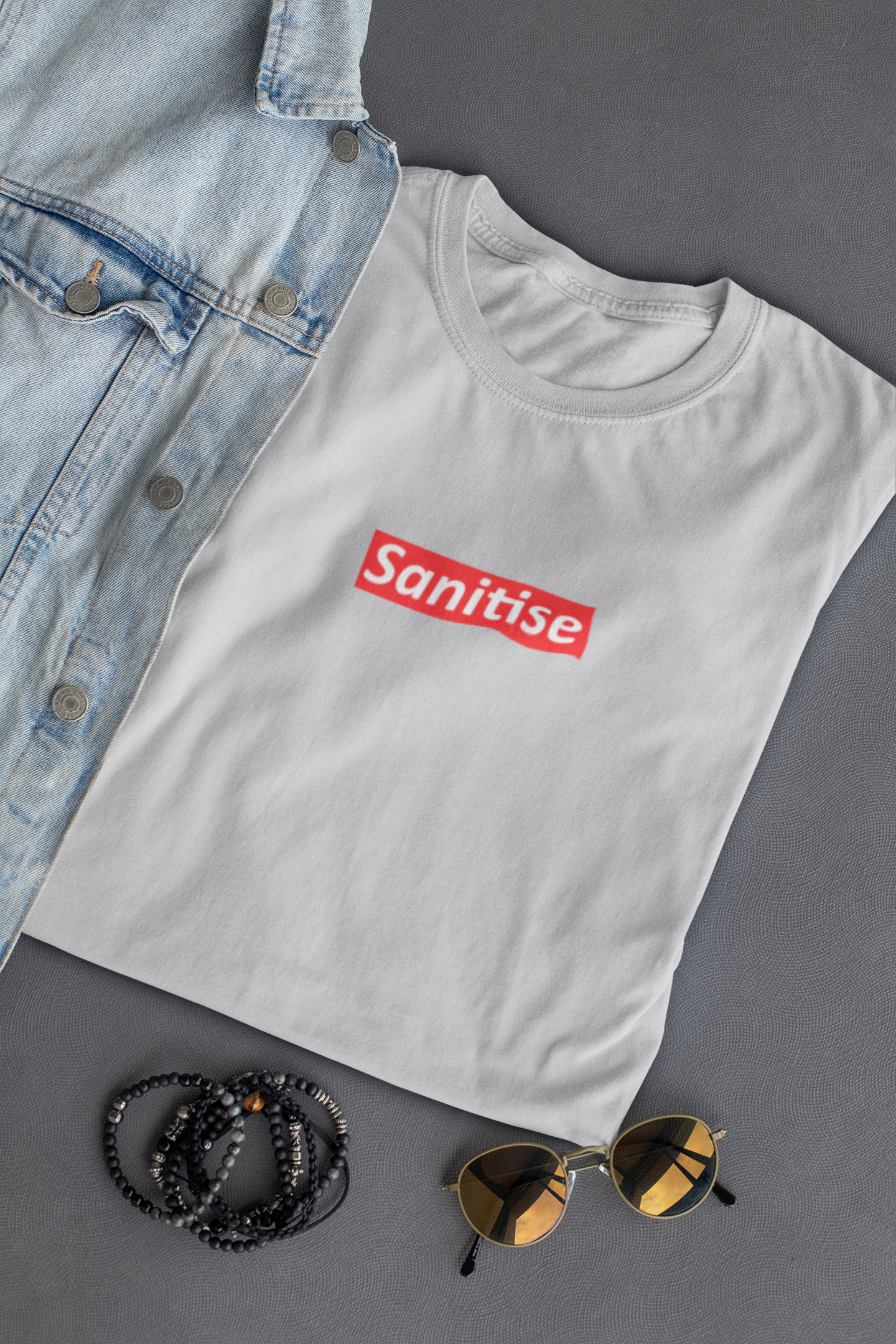 Sanitise Mens Half Sleeves T-shirt- FunkyTeesClub