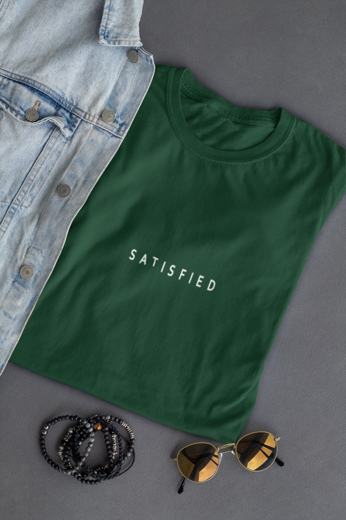 Satisfied Minimal Women Half Sleeves T-shirt- FunkyTeesClub