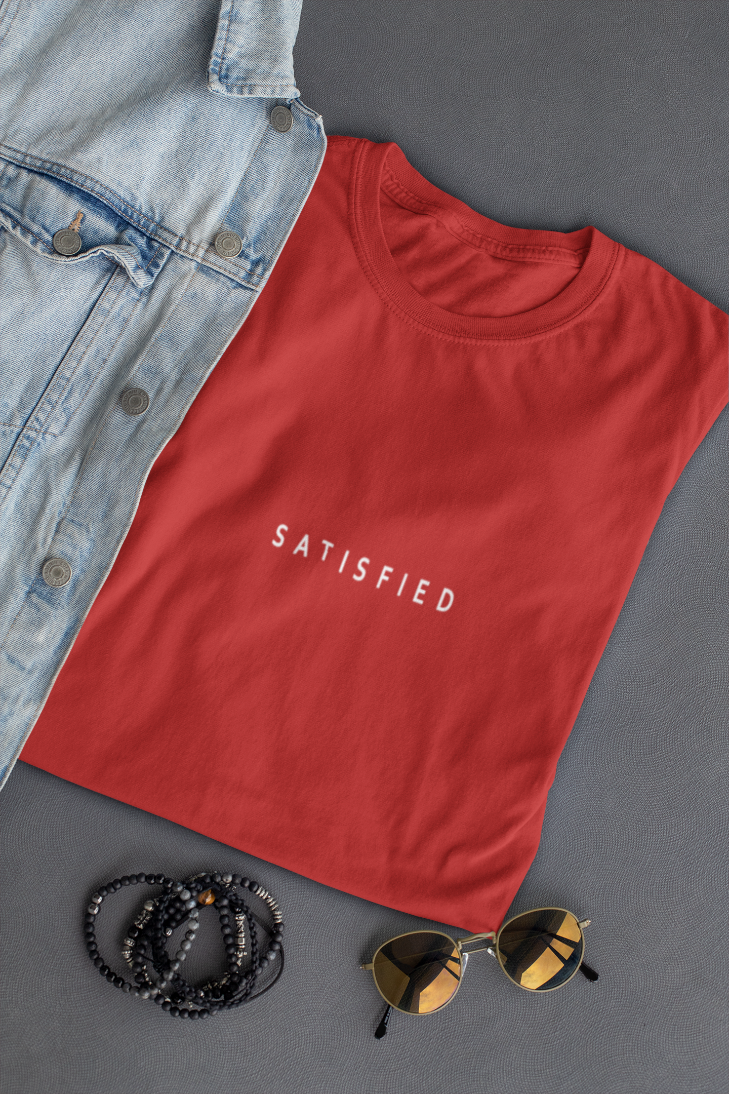 Satisfied Minimal Women Half Sleeves T-shirt- FunkyTeesClub