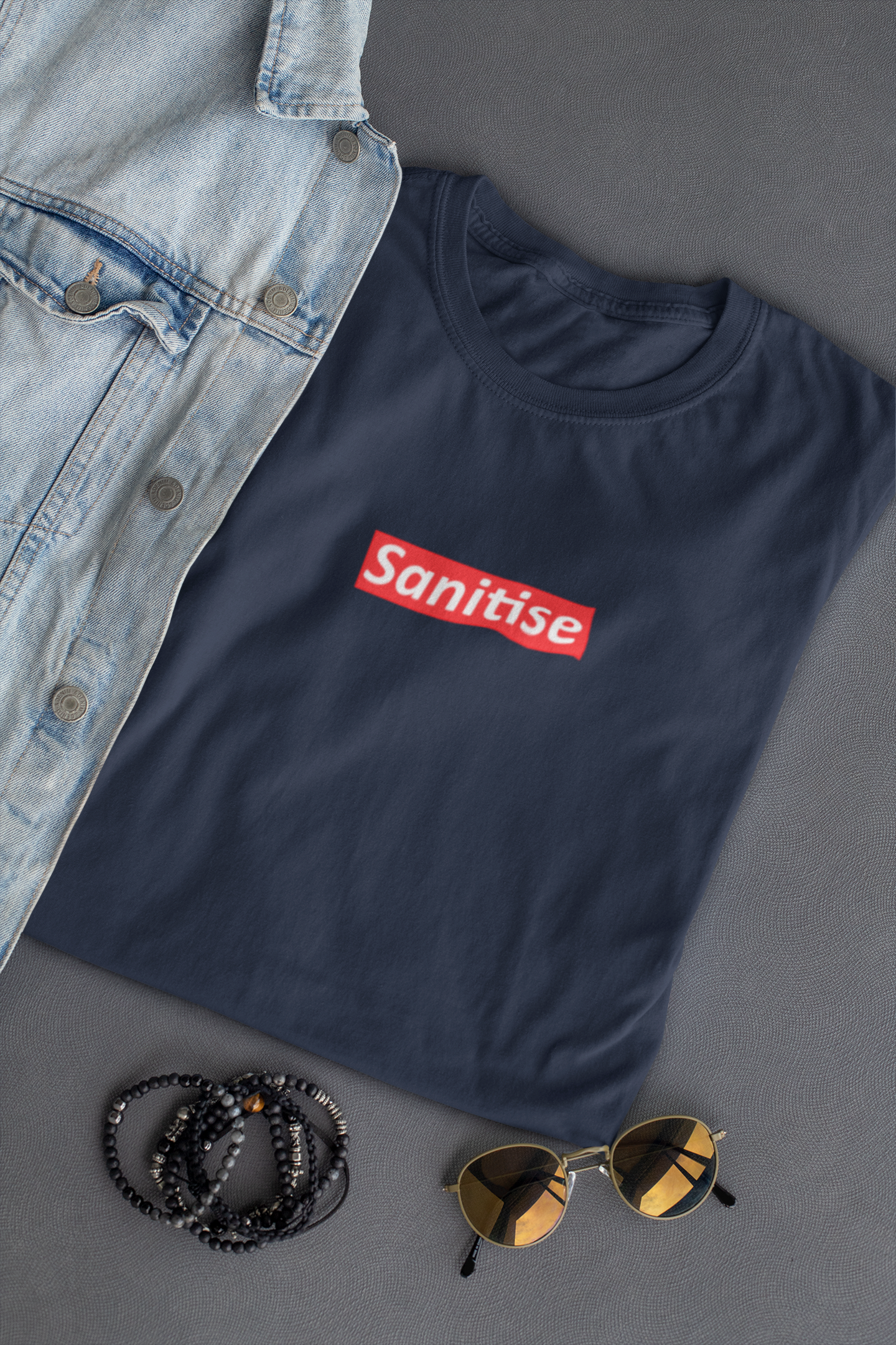 Sanitise Mens Half Sleeves T-shirt- FunkyTeesClub