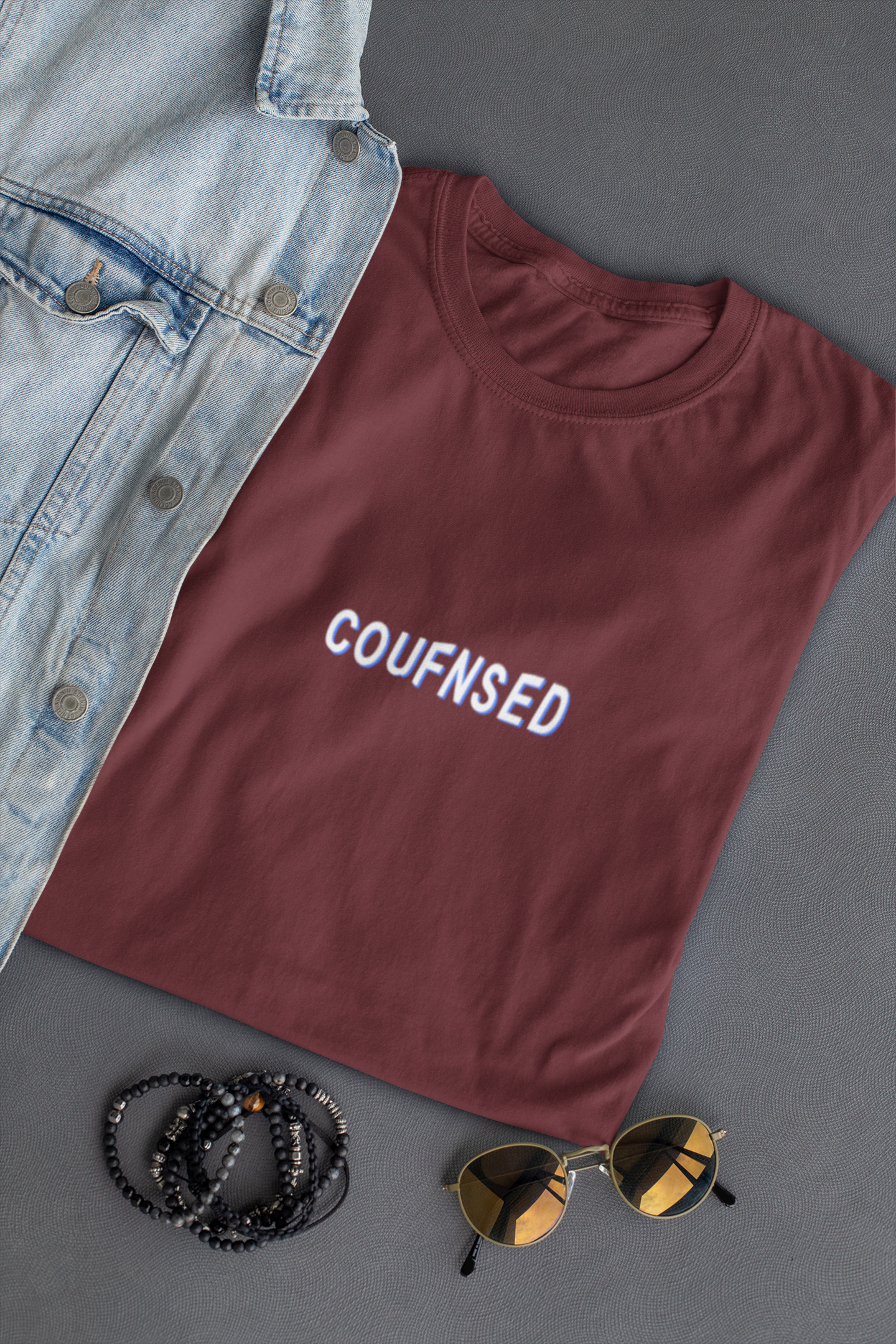 Confused Minimal Mens Half Sleeves T-shirt- FunkyTeesClub