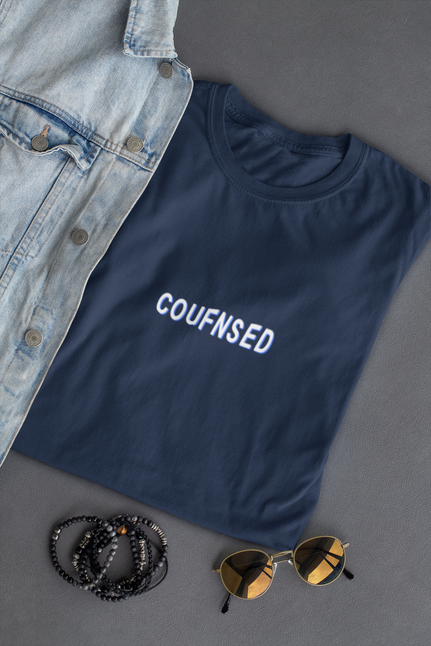 Confused Minimal Mens Half Sleeves T-shirt- FunkyTeesClub