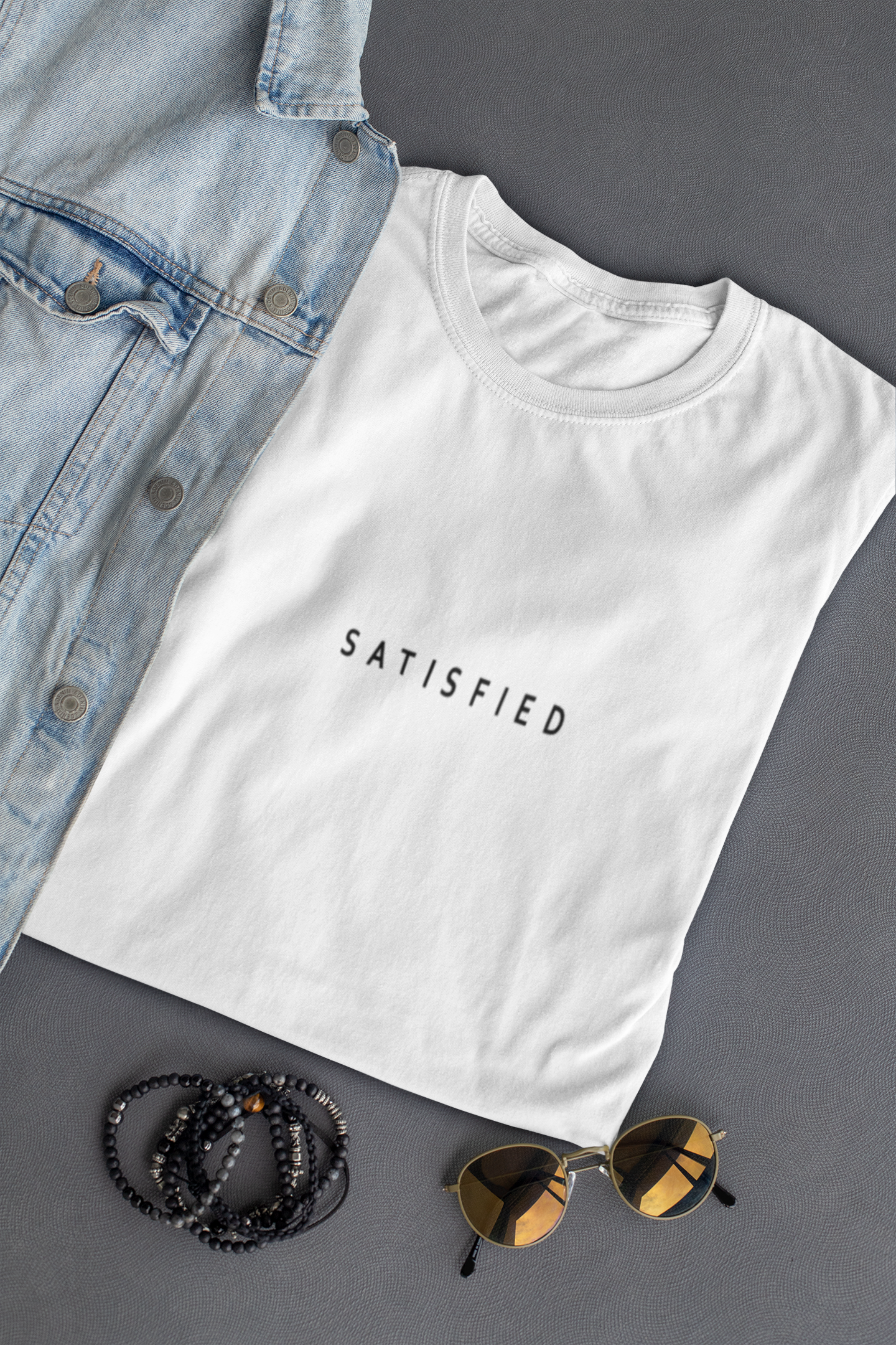 Satisfied Minimal Women Half Sleeves T-shirt- FunkyTeesClub