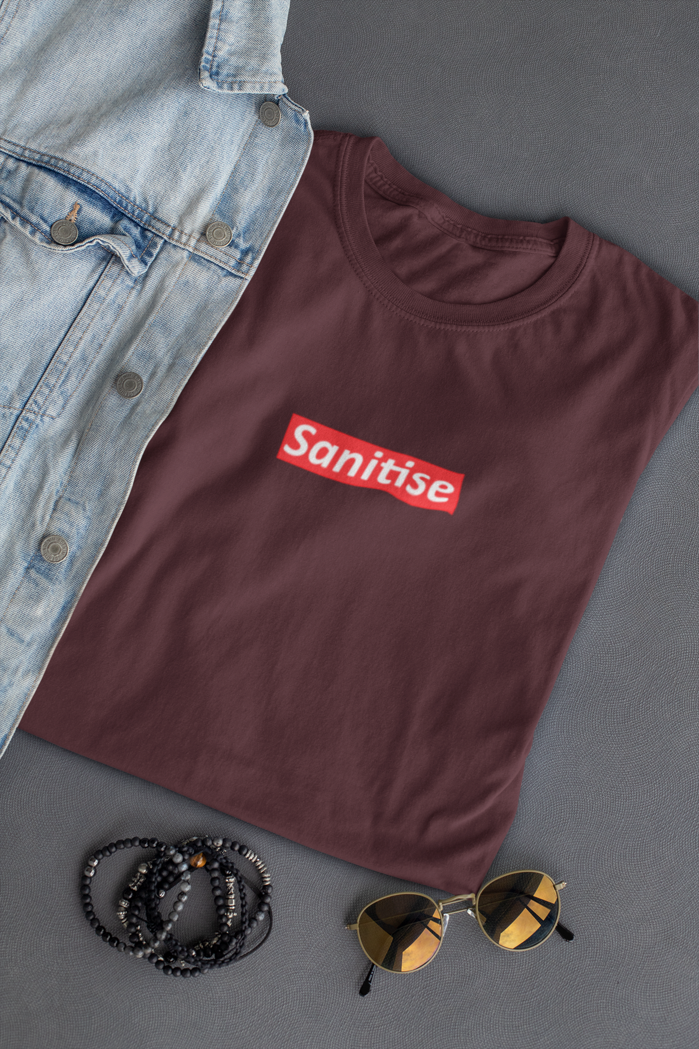 Sanitise Mens Half Sleeves T-shirt- FunkyTeesClub
