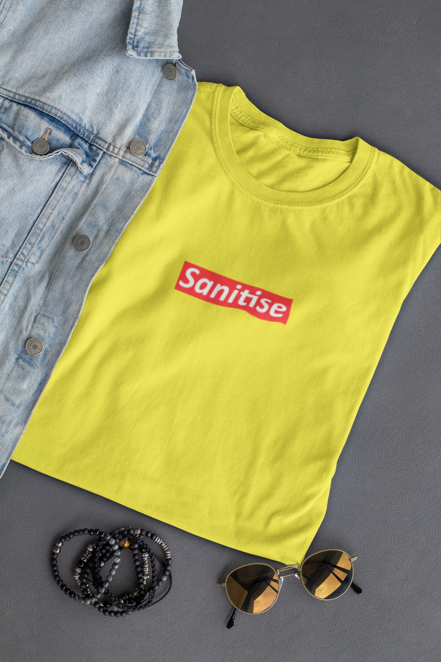 Sanitise Mens Half Sleeves T-shirt- FunkyTeesClub