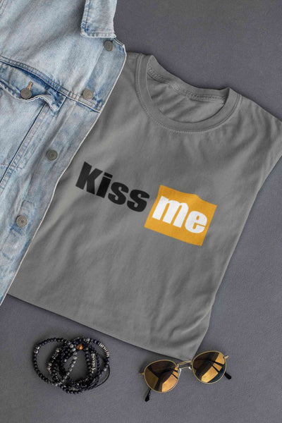 Kiss Me Minimals Women Half Sleeves T-shirt- FunkyTeesClub