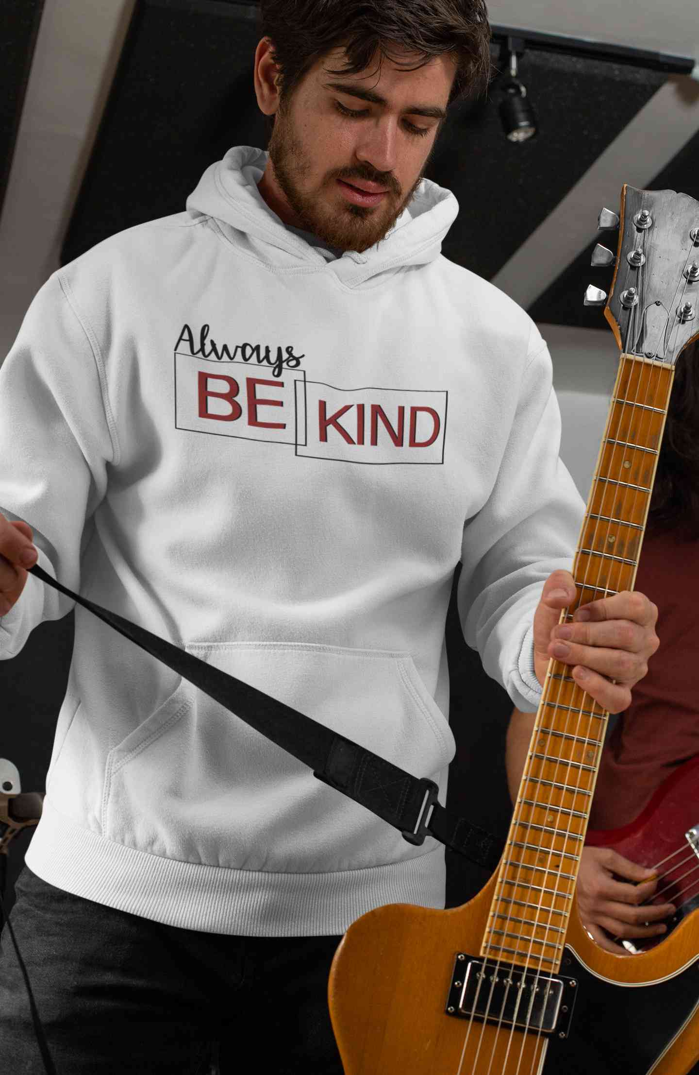 Always Be Kind Typography Men Hoodies-FunkyTeesClub