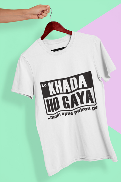 Lo Khada Ho Gaya Mens Half Sleeves T-shirt- FunkyTeesClub