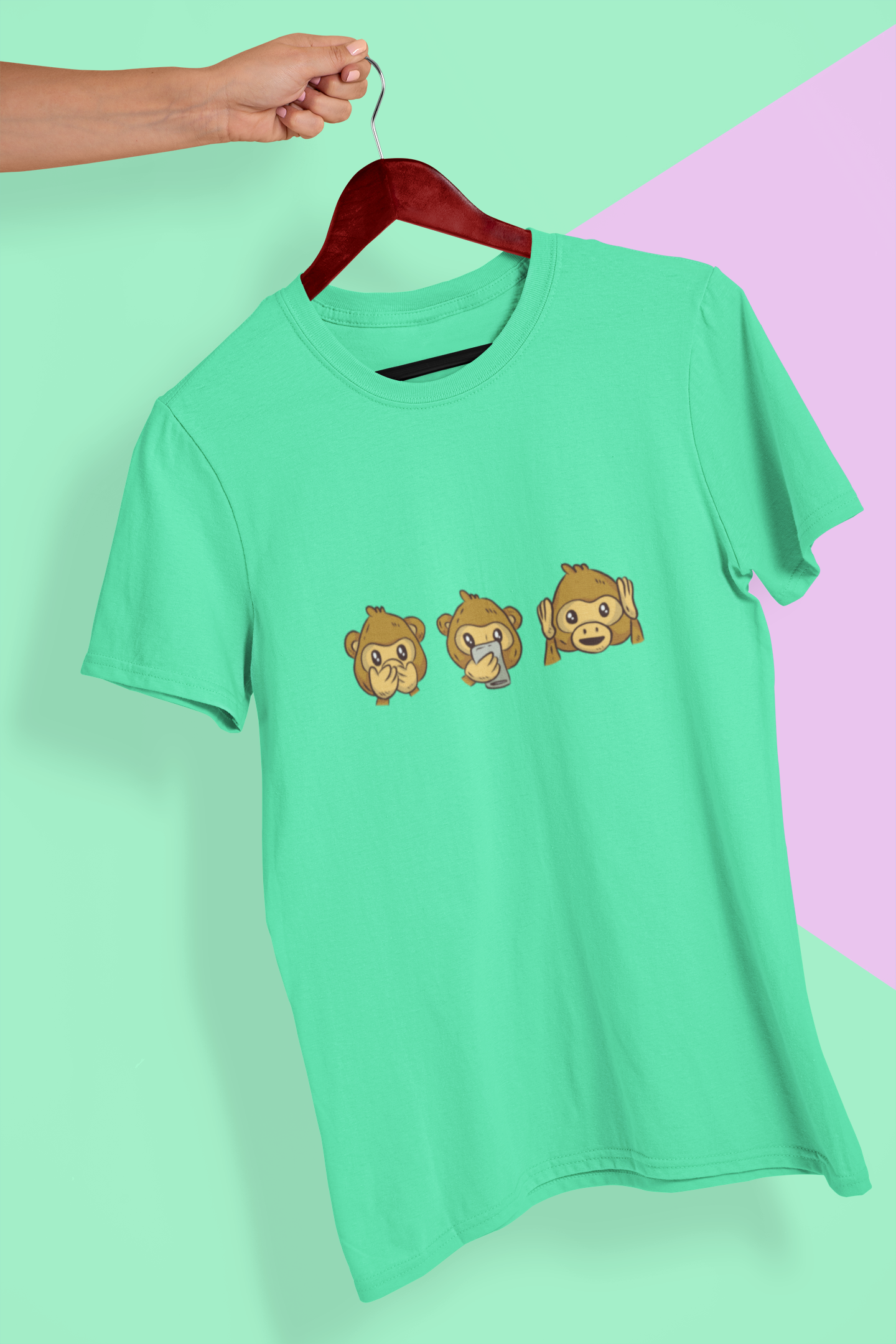 Monkey Emojis Mens Half Sleeves T-shirt- FunkyTeesClub