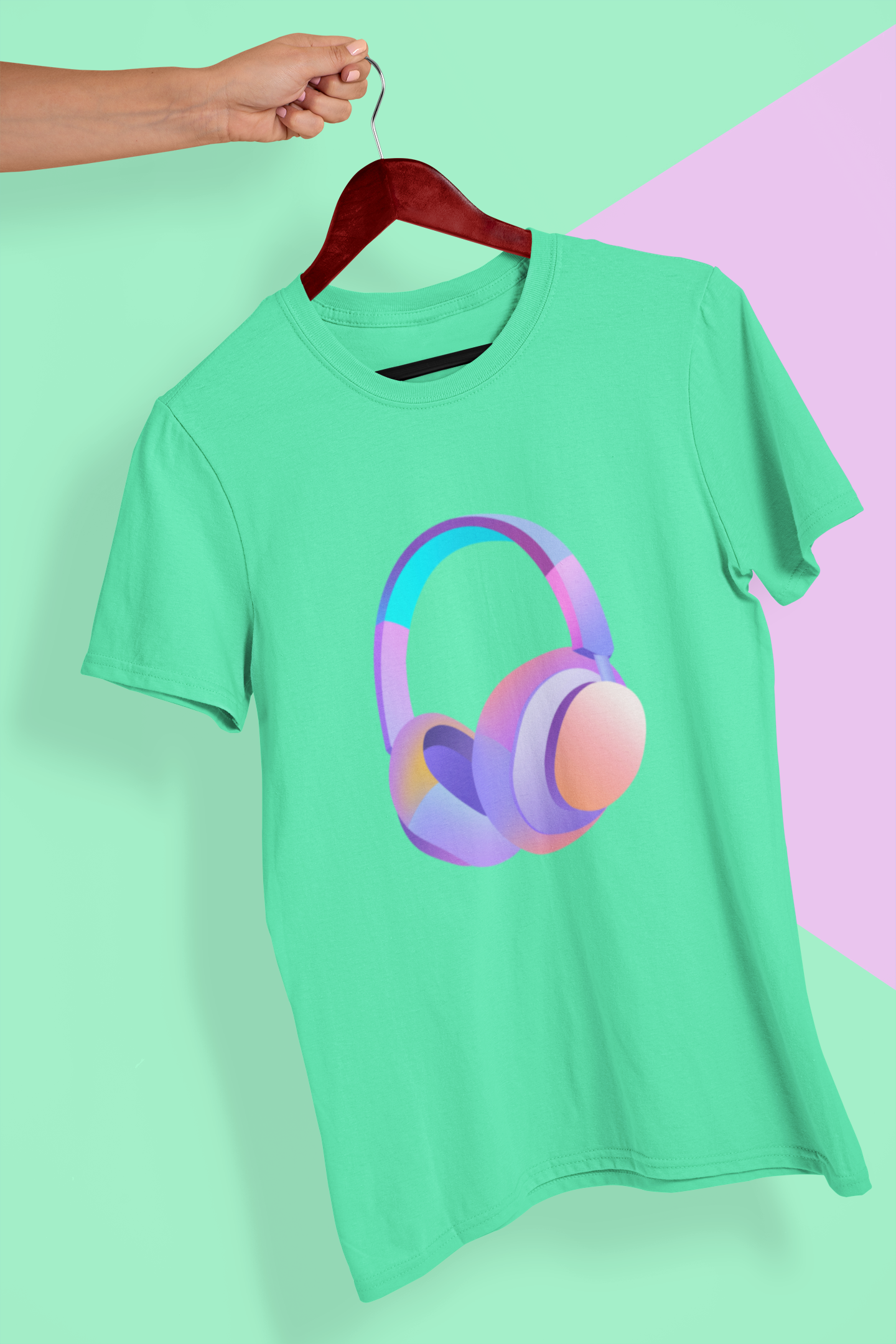 Headphones Women Half Sleeves T-shirt- FunkyTeesClub