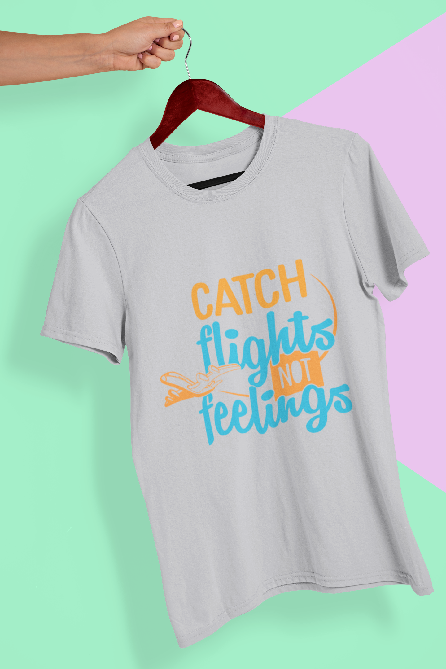 Catch Flights Not Feelings Mens Half Sleeves T-shirt- FunkyTeesClub