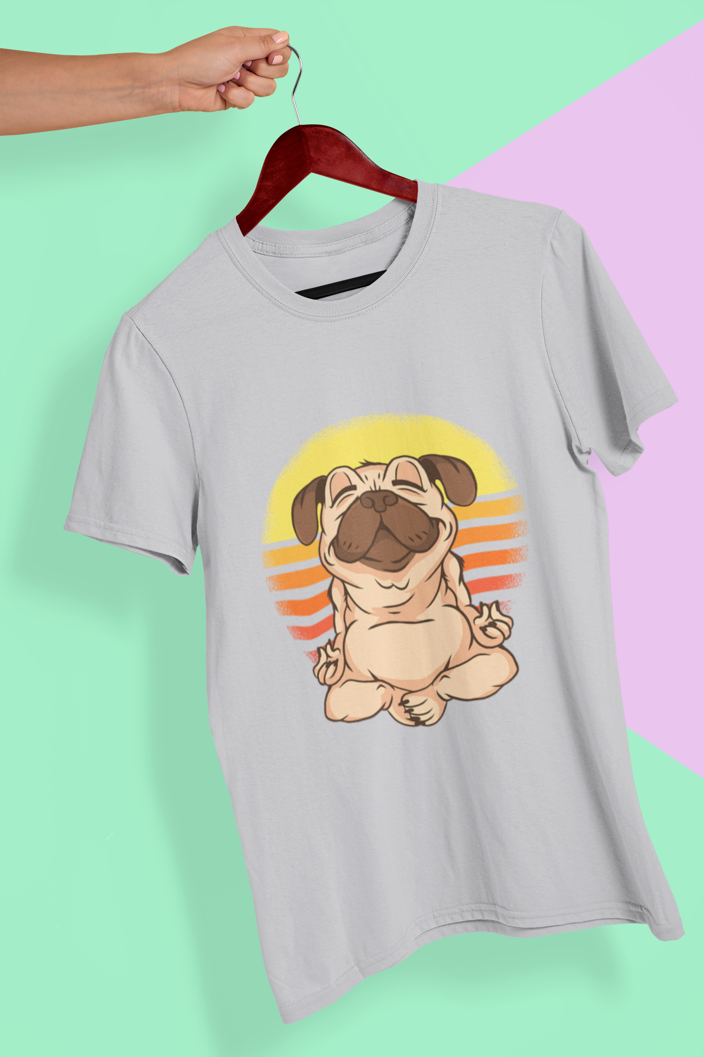Pug Meditation Mens Half Sleeves T-shirt- FunkyTeesClub