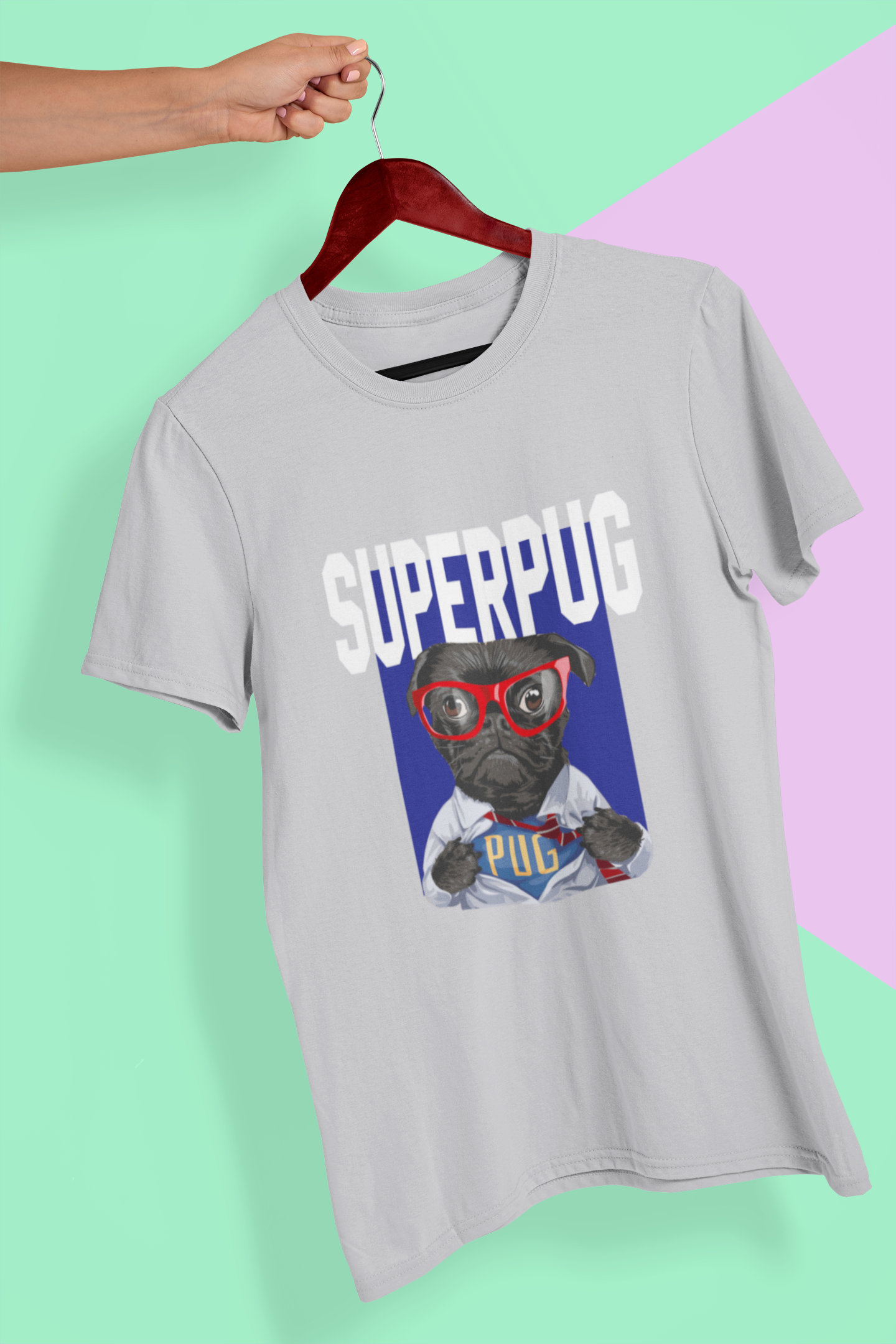 Superhero Pug Women Half Sleeves T-shirt- FunkyTeesClub