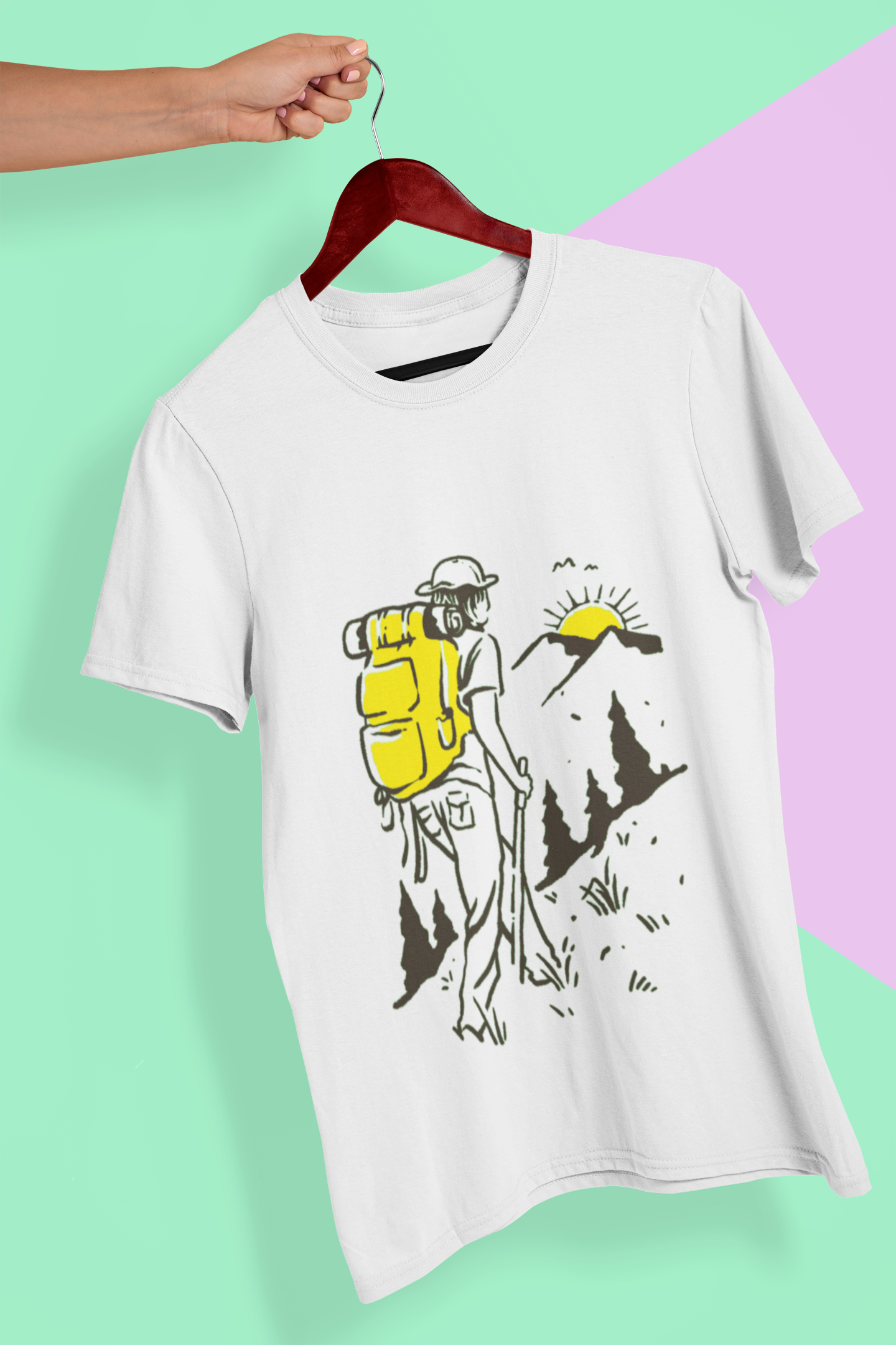 Hiking Travel Mens Half Sleeves T-shirt- FunkyTeesClub