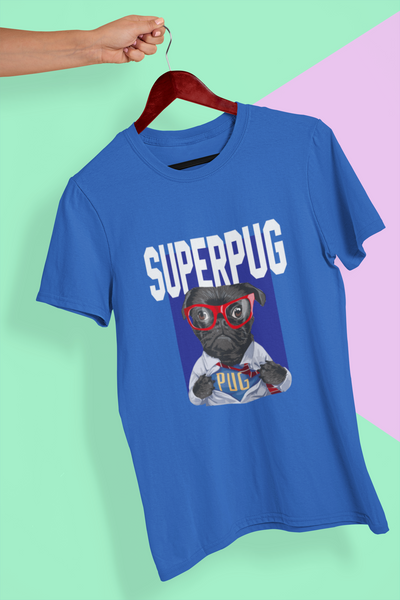 Superhero Pug Mens Half Sleeves T-shirt- FunkyTeesClub