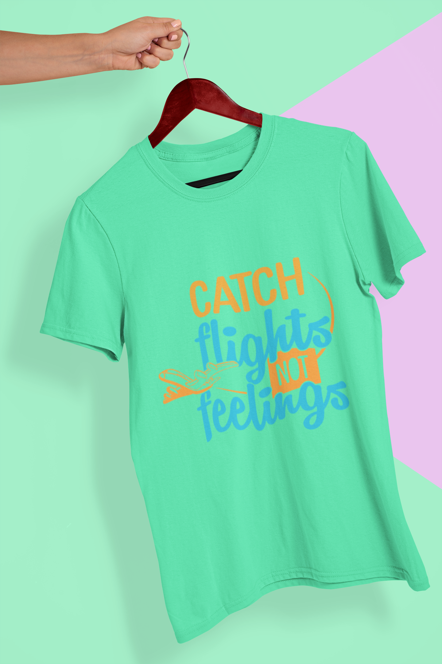 Catch Flights Not Feelings Mens Half Sleeves T-shirt- FunkyTeesClub