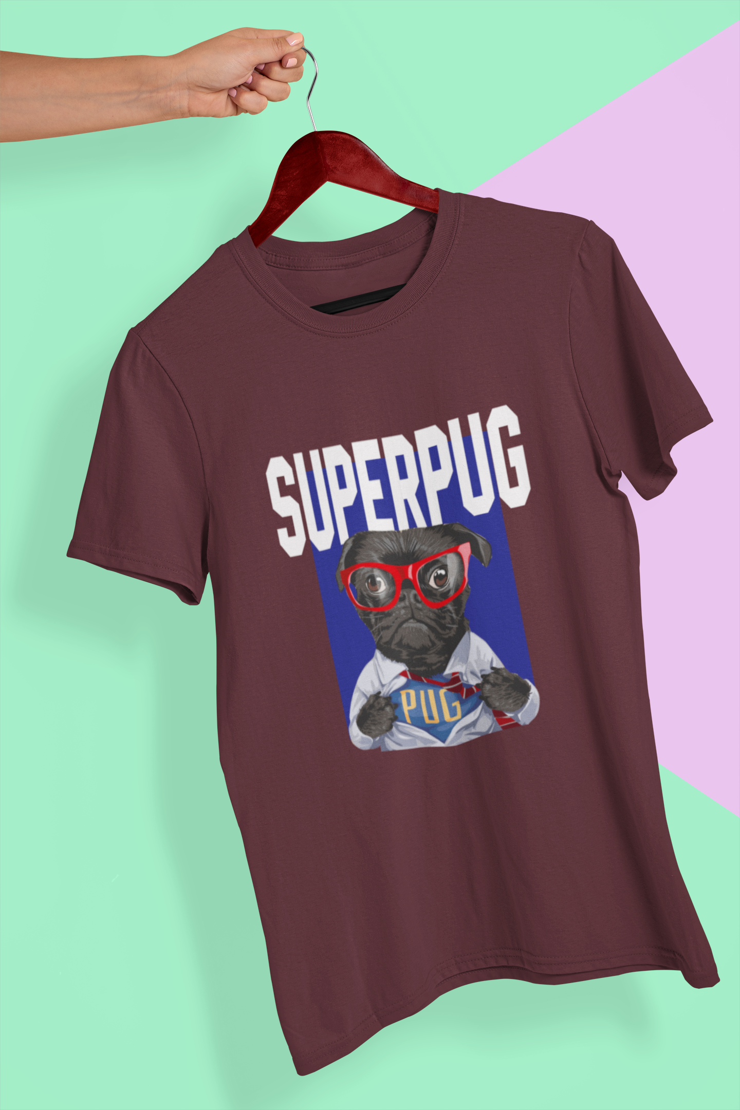 Superhero Pug Women Half Sleeves T-shirt- FunkyTeesClub